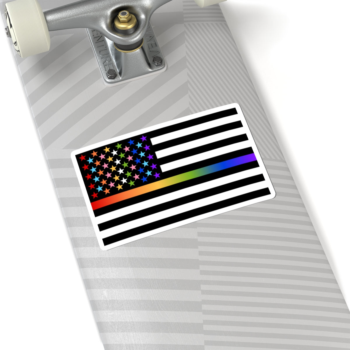 Thin Queer Line American Flag Stickers