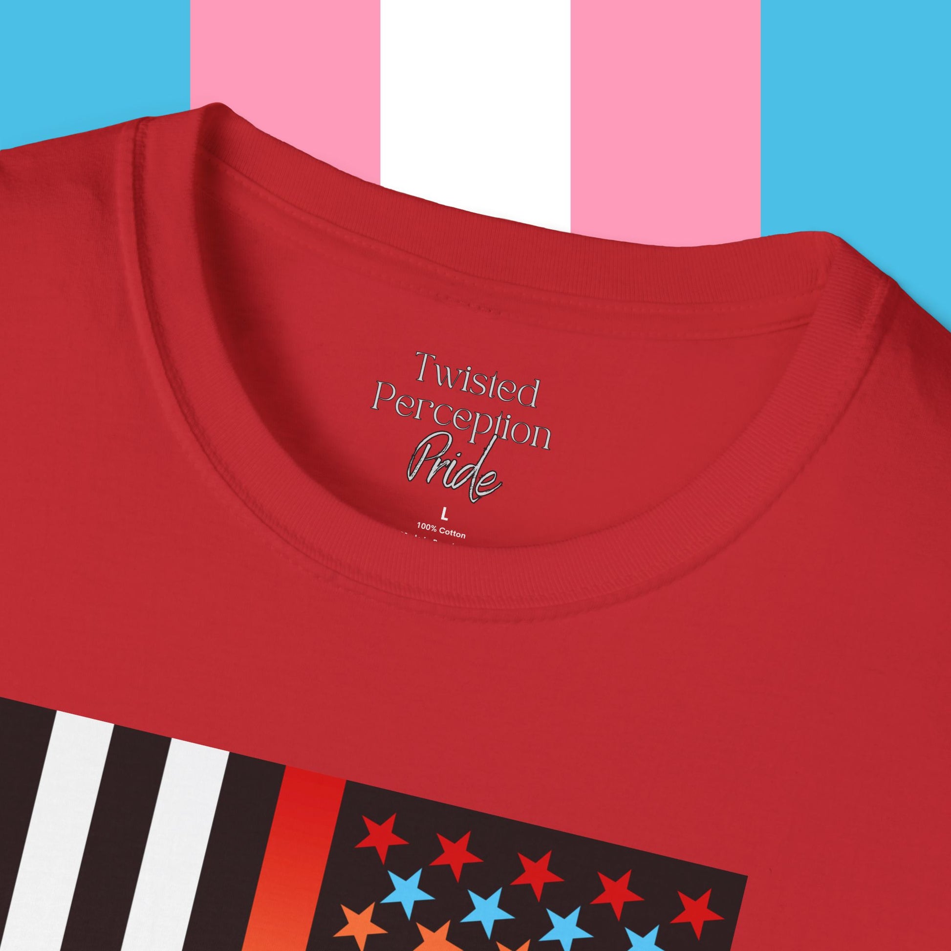 Thin Queer Line Pride Flag Unisex Softstyle T-shirt