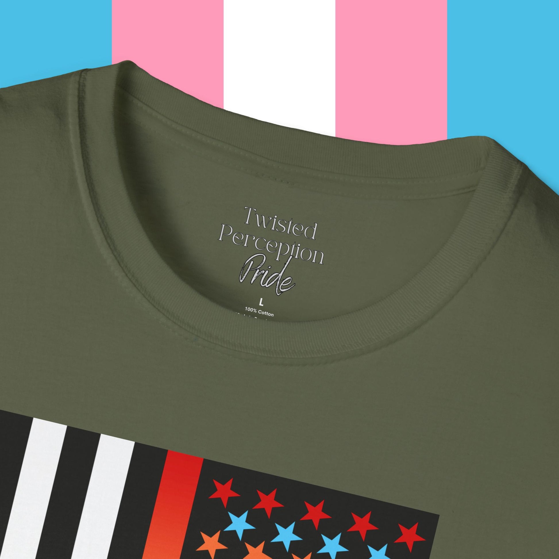 Thin Queer Line Pride Flag Unisex Softstyle T-shirt