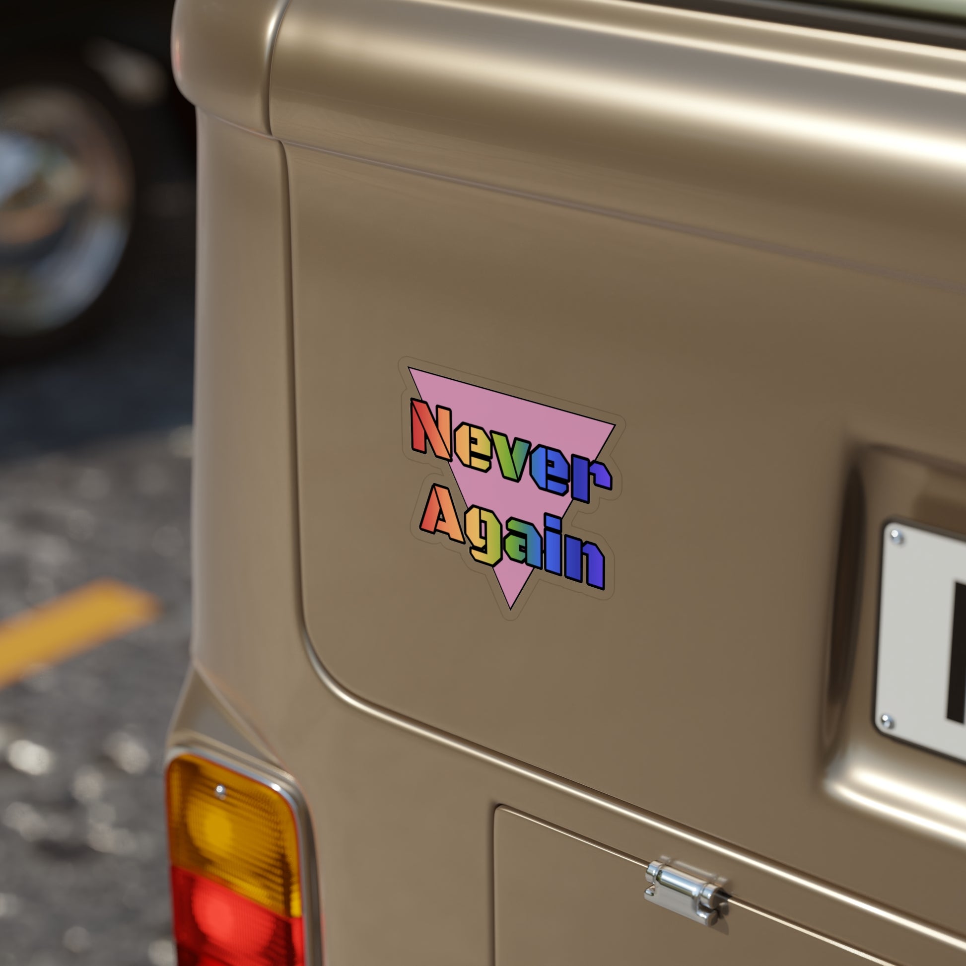 Never Again Bold Letters Outdoor Sticker