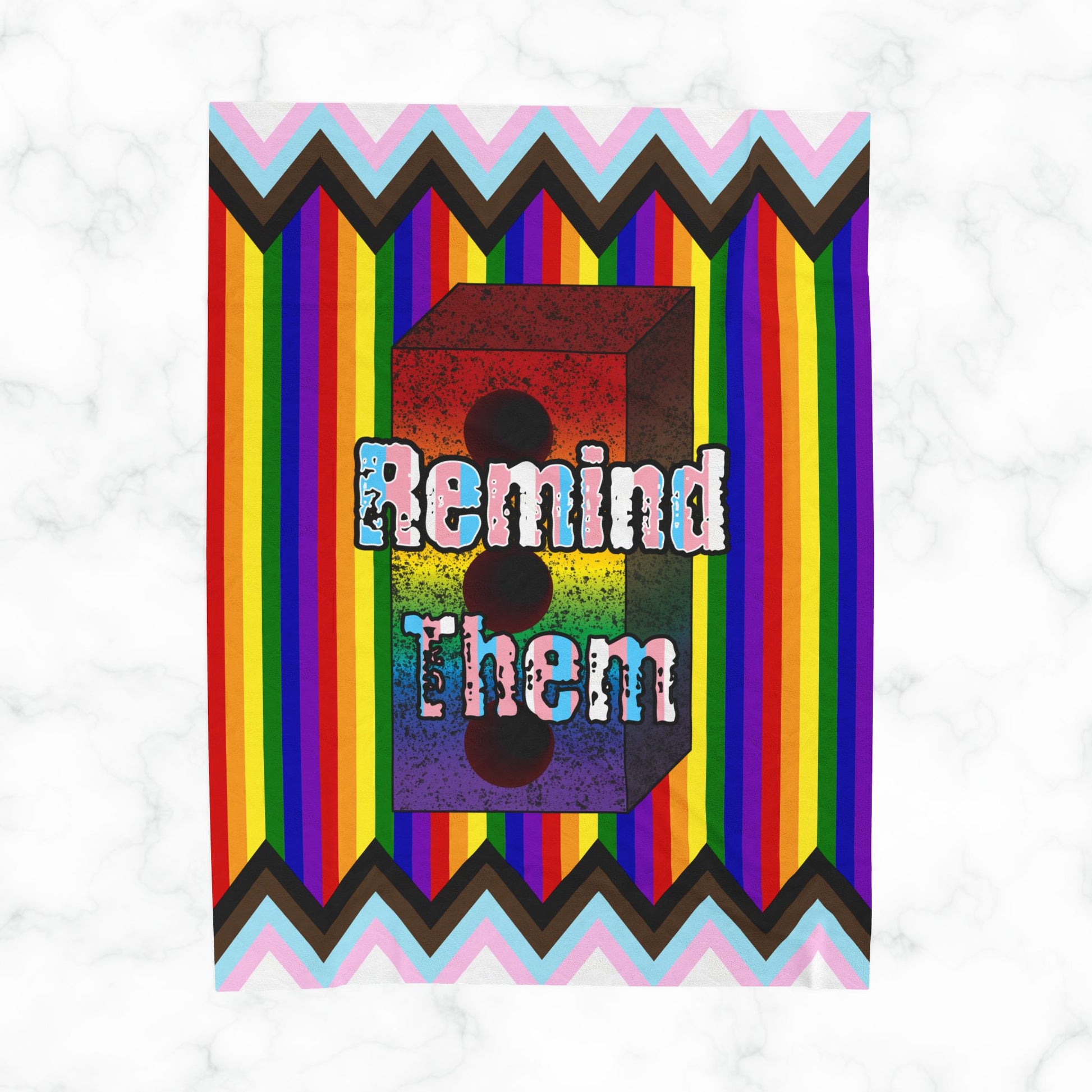 Remind Them Stonewall Brick Plush Throw Blanket