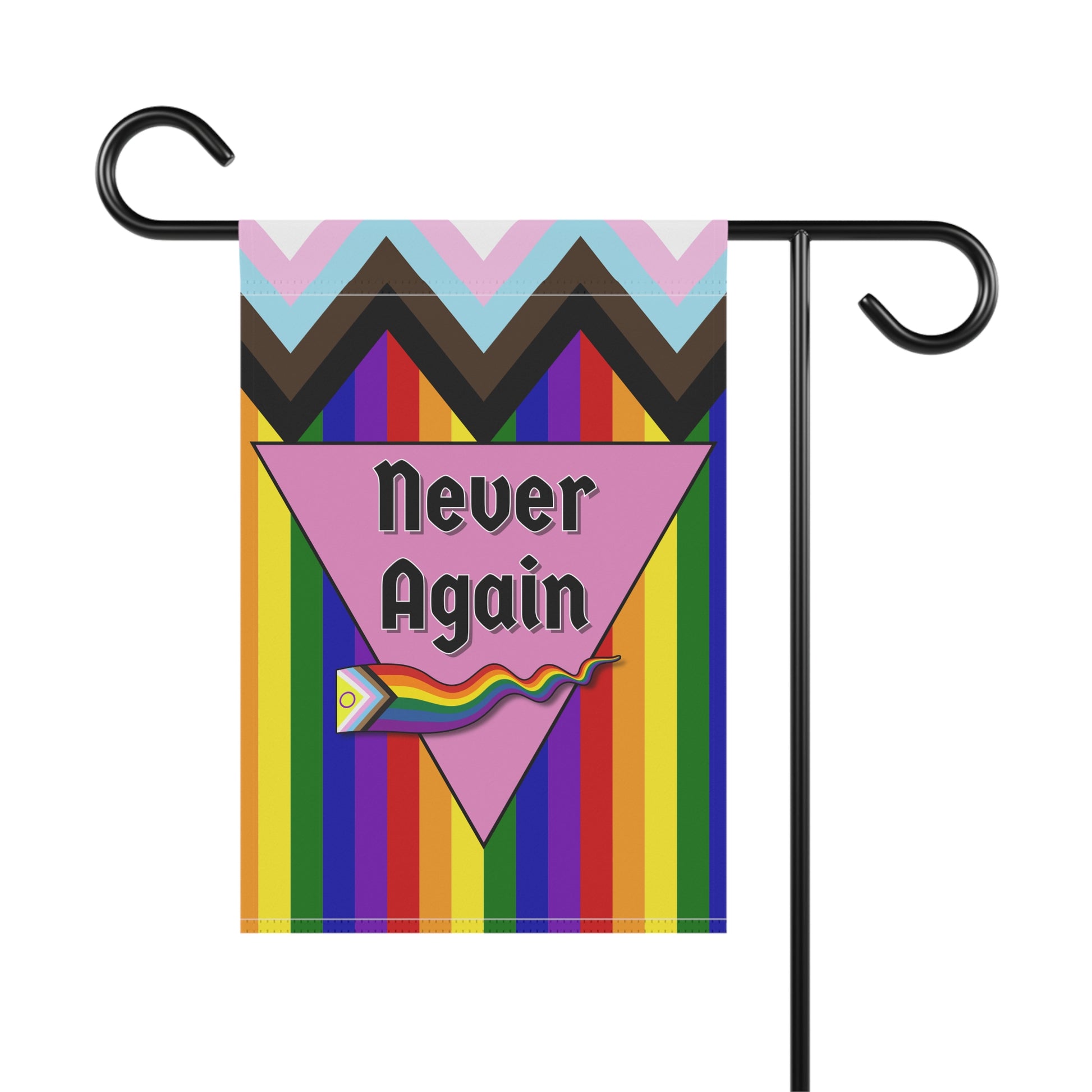 Never Again Progress Pride Flag Banner