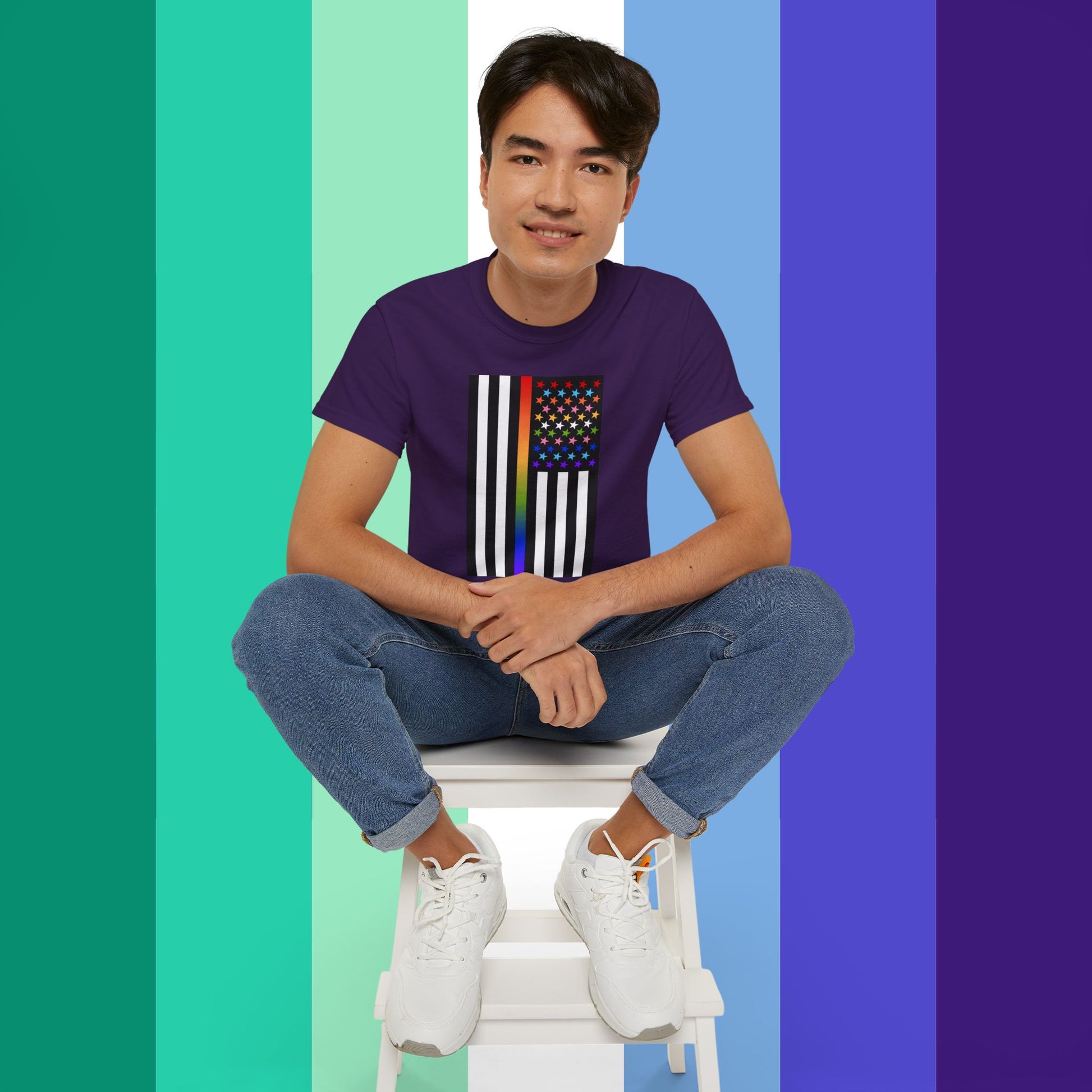 Thin Queer Line American Flag Ultra Cotton T-shirt