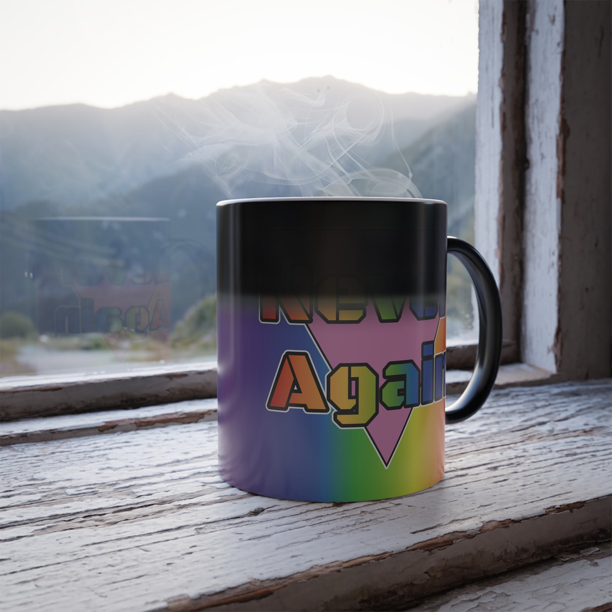 Never Again Bold Letters Color Morphing Mug