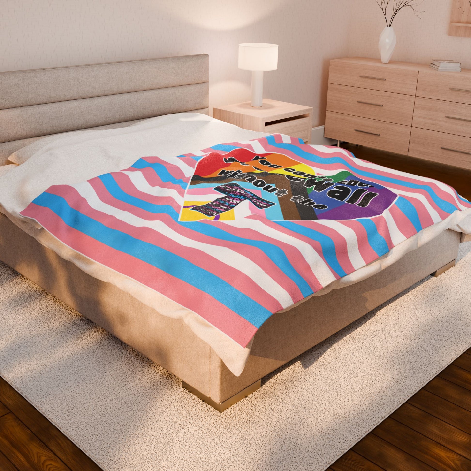 Trans Pride Stonewall Velveteen Plush Blanket