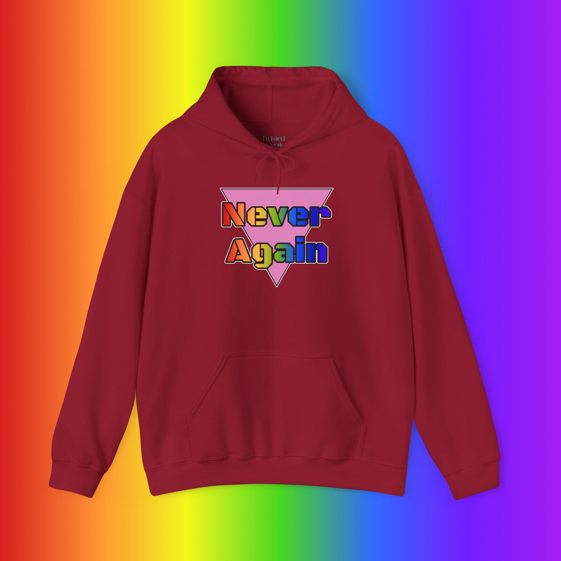 Never Again Bold Letters Heavy Blend Hoodie