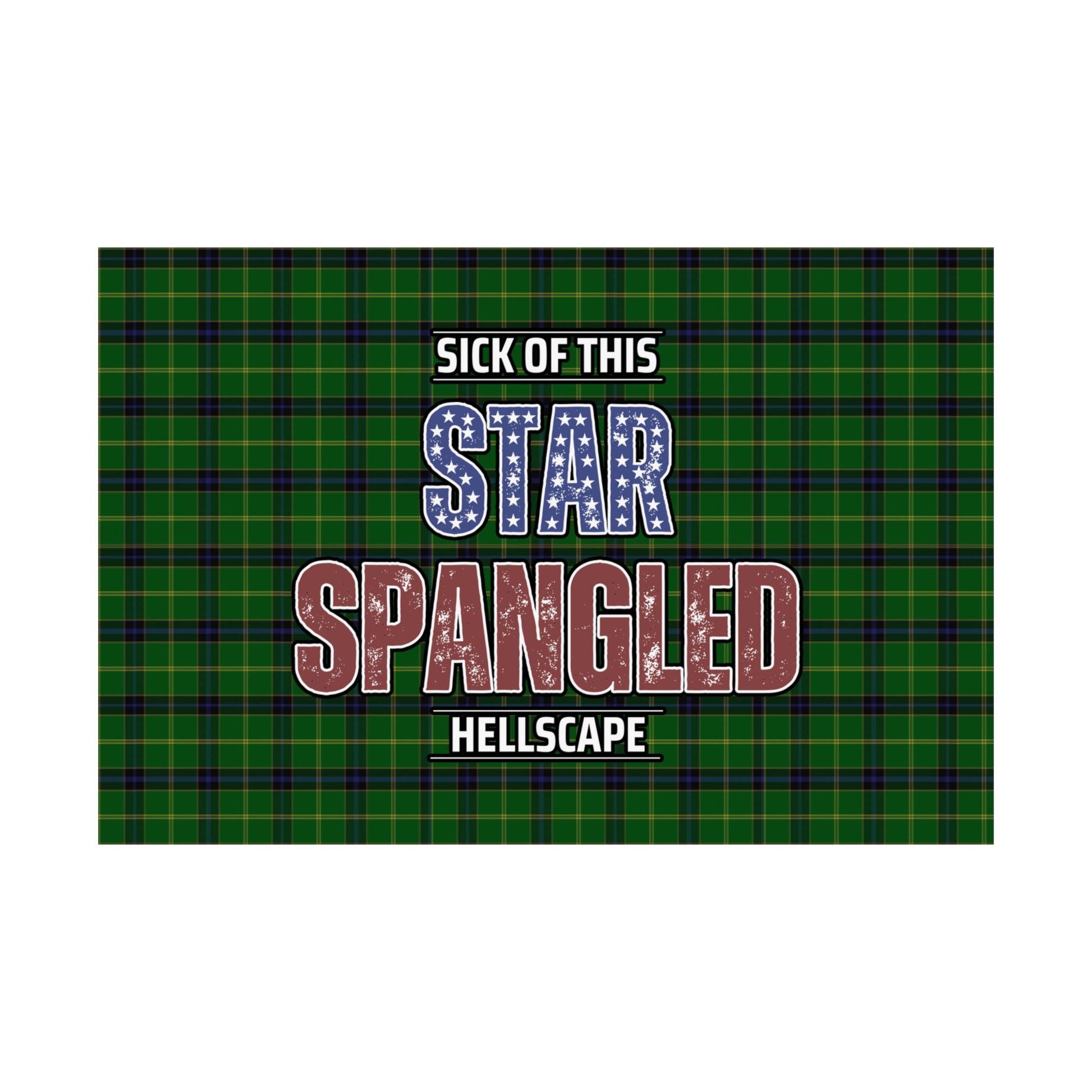 Star Spangled Hellscape Tartan Satin Poster