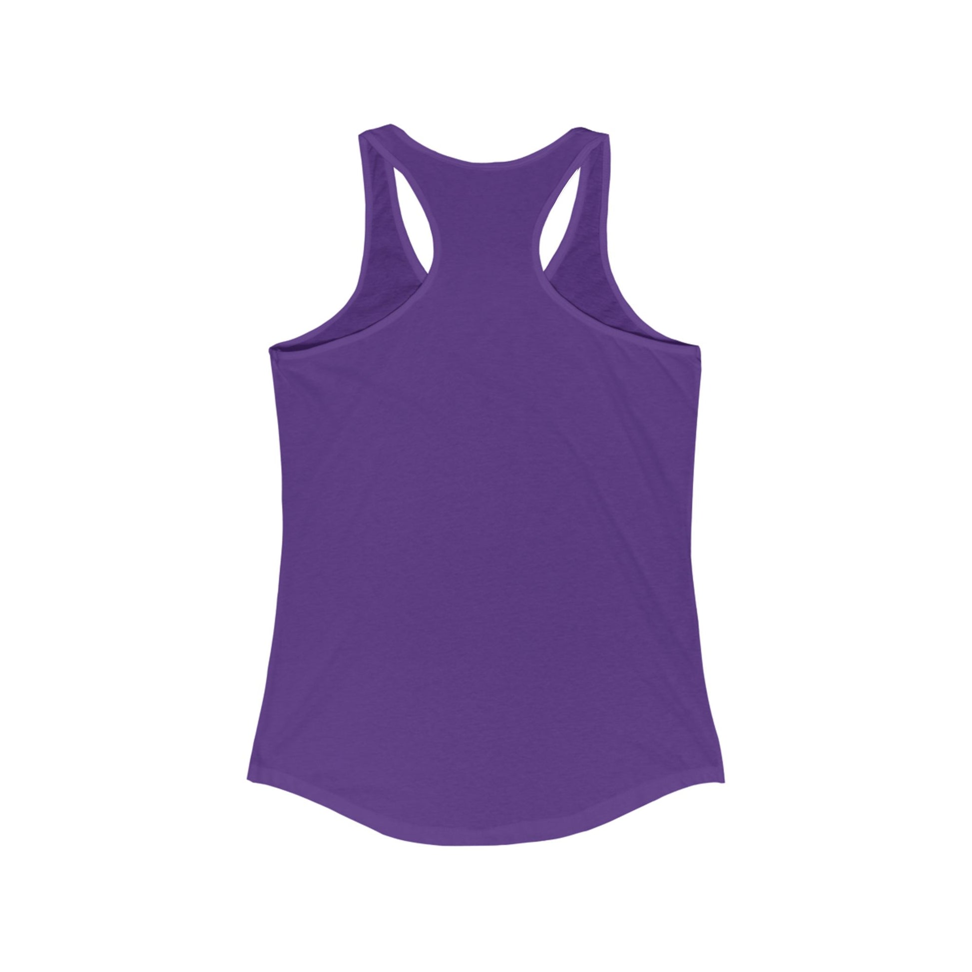 Never Again Bold Letters Feminine Racerback Tank