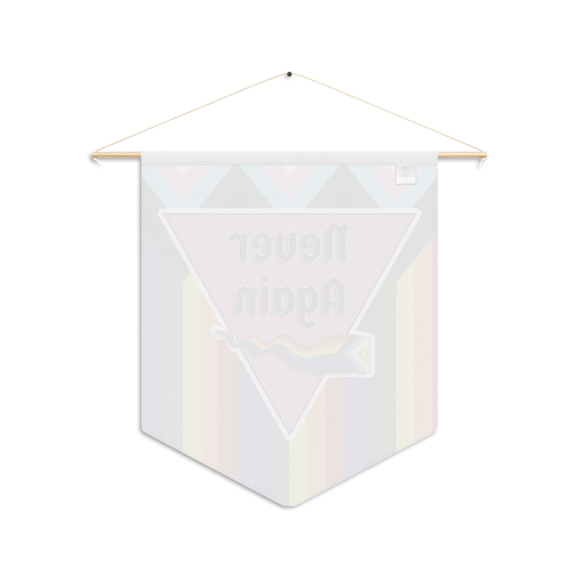 Colorful 'Never Again' Pennant – Vibrant Wall Decor for Pride and Activism