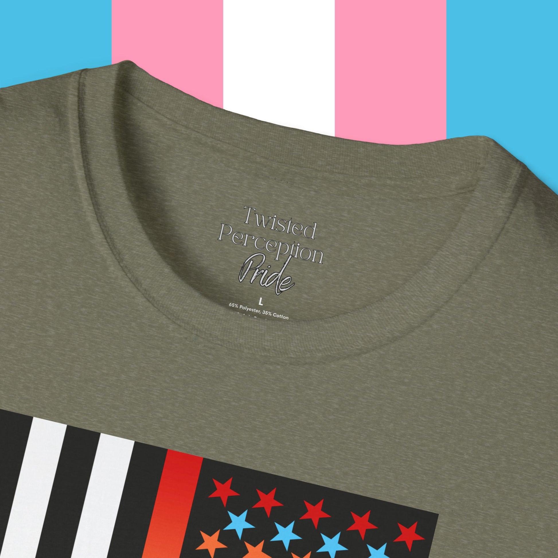 Thin Queer Line Pride Flag Unisex Softstyle T-shirt