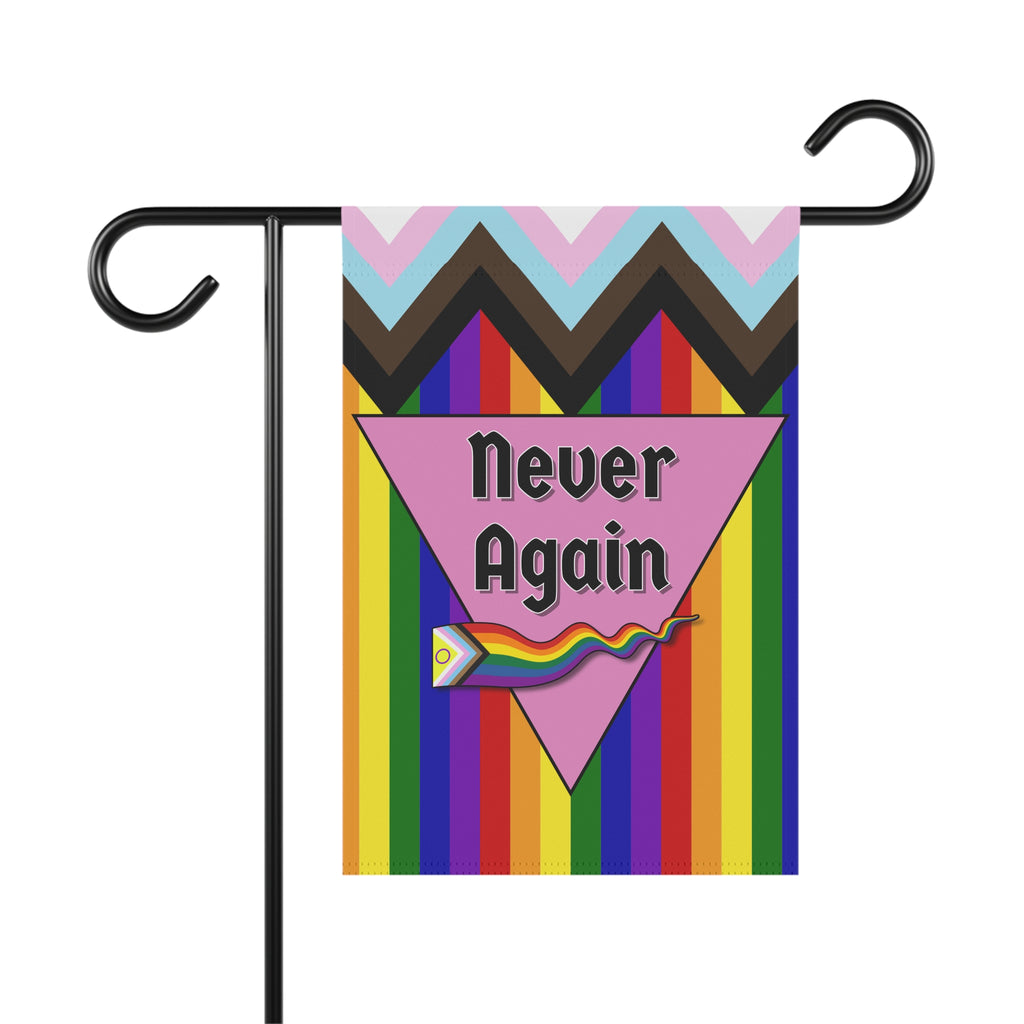 Never Again Progress Pride Flag Banner