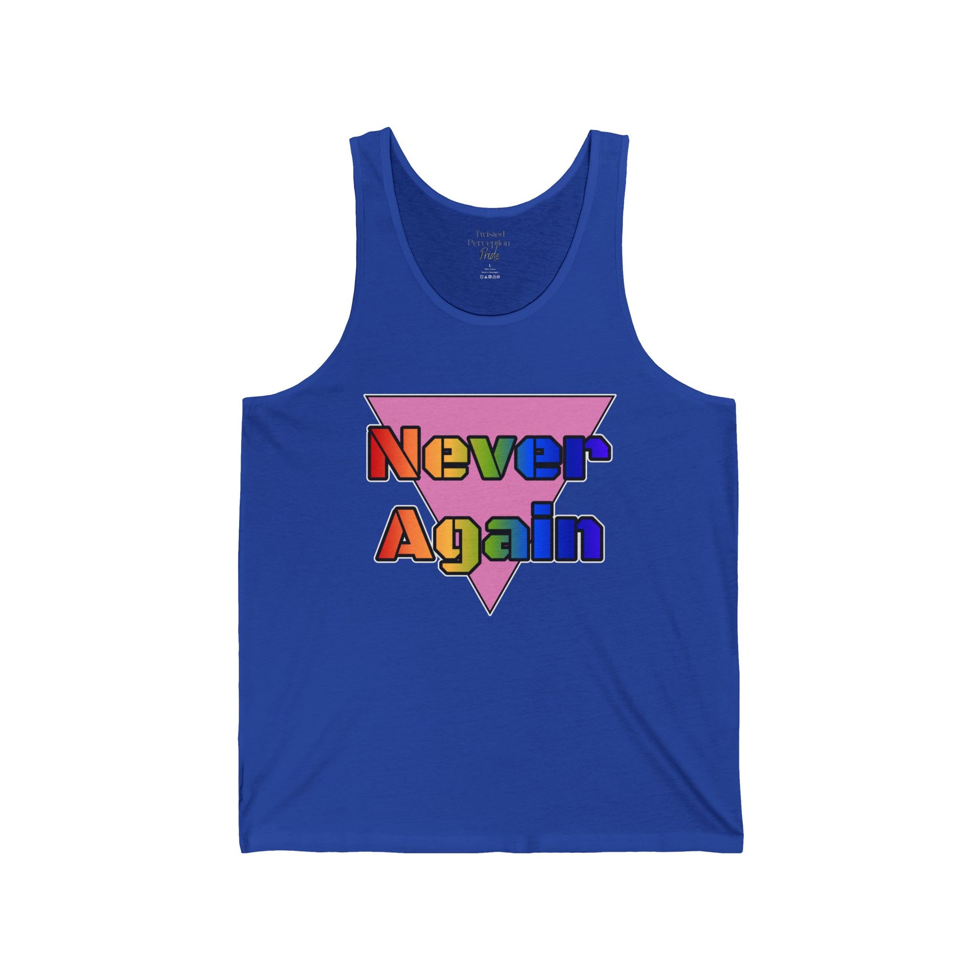 Never Again Bold Letters Jersey Tank