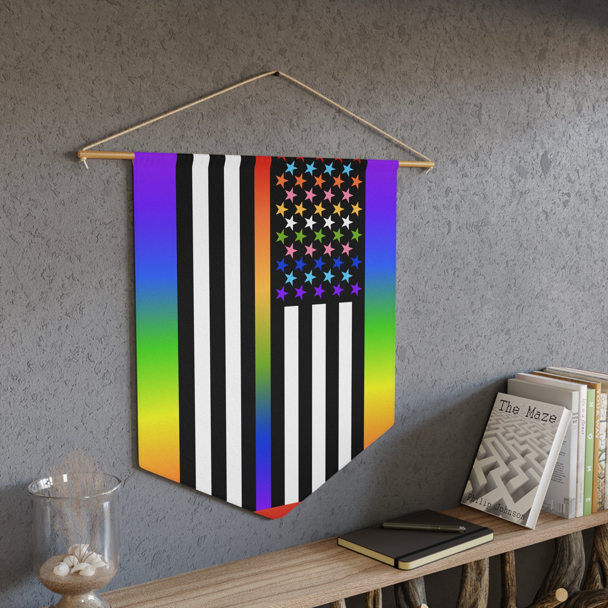 Thin Queer Line American Flag Pennant
