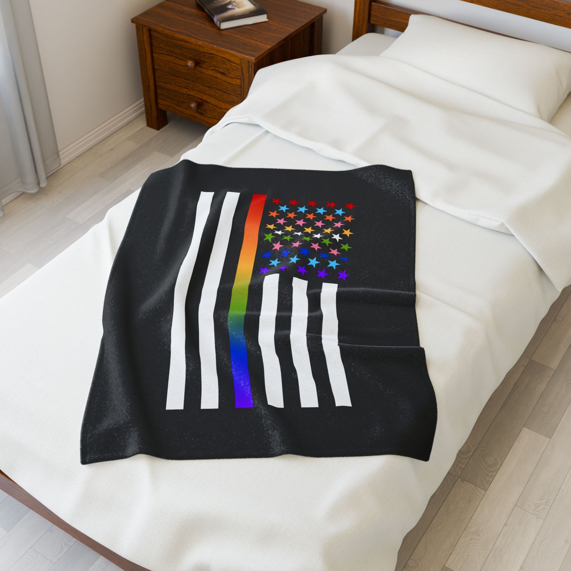 Thin Queer Line American Flag Plush Blanket