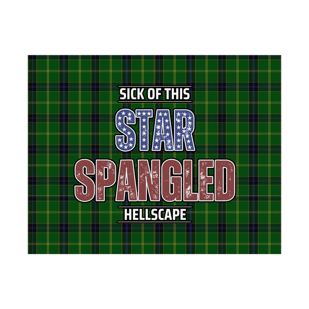 Star Spangled Hellscape Tartan Satin Poster