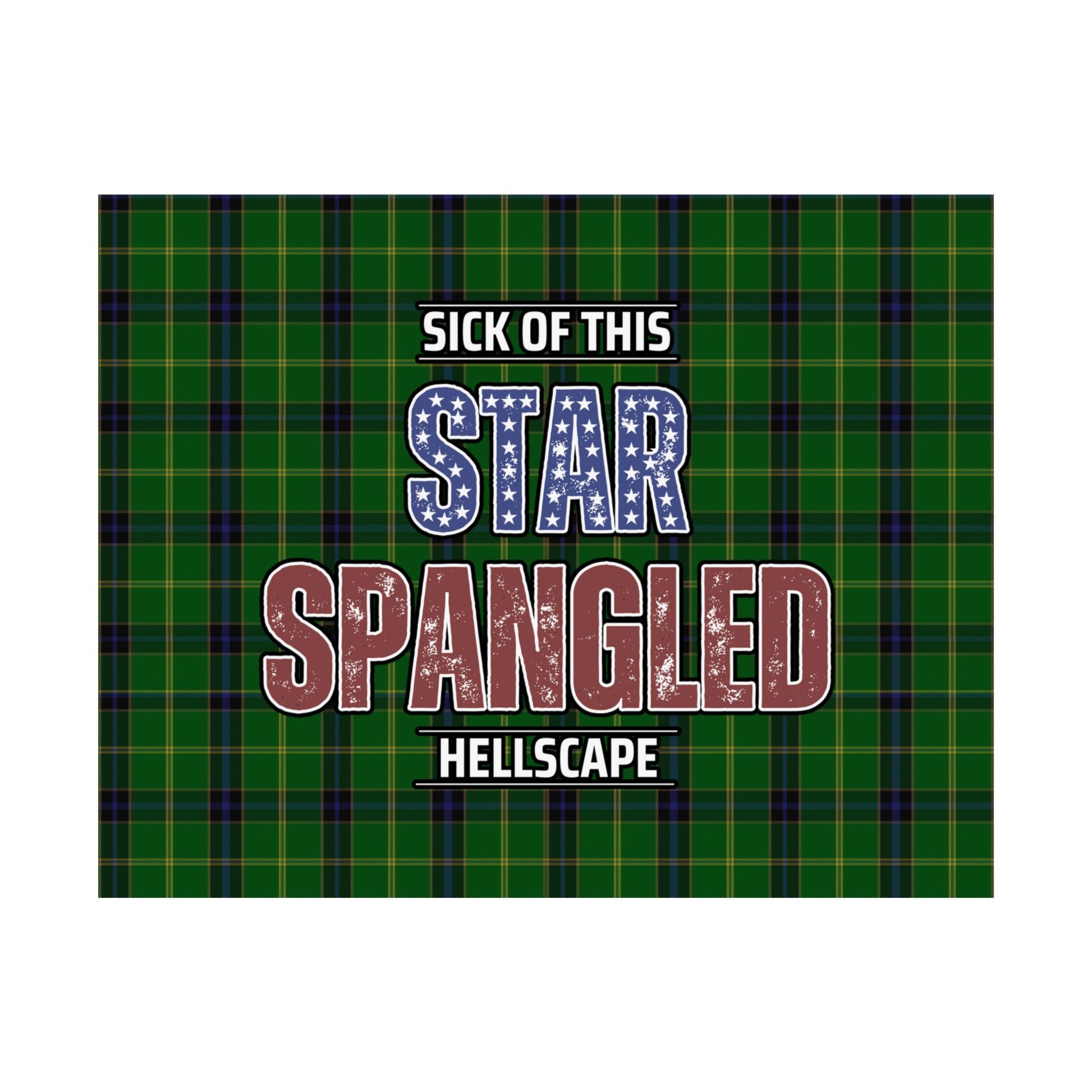 Star Spangled Hellscape Tartan Satin Poster