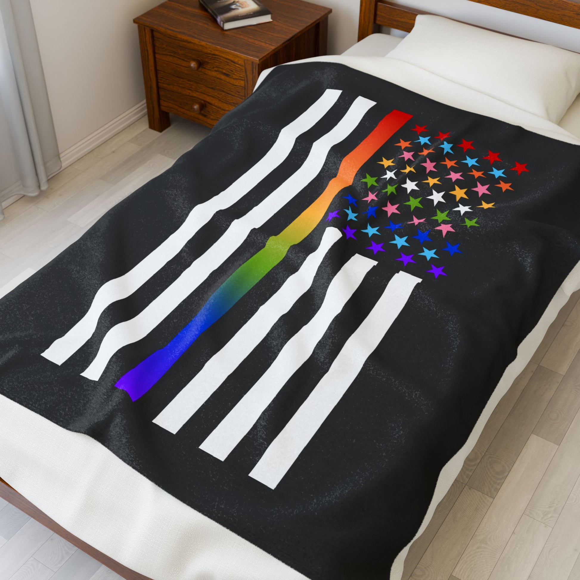 Thin Queer Line American Flag Plush Blanket