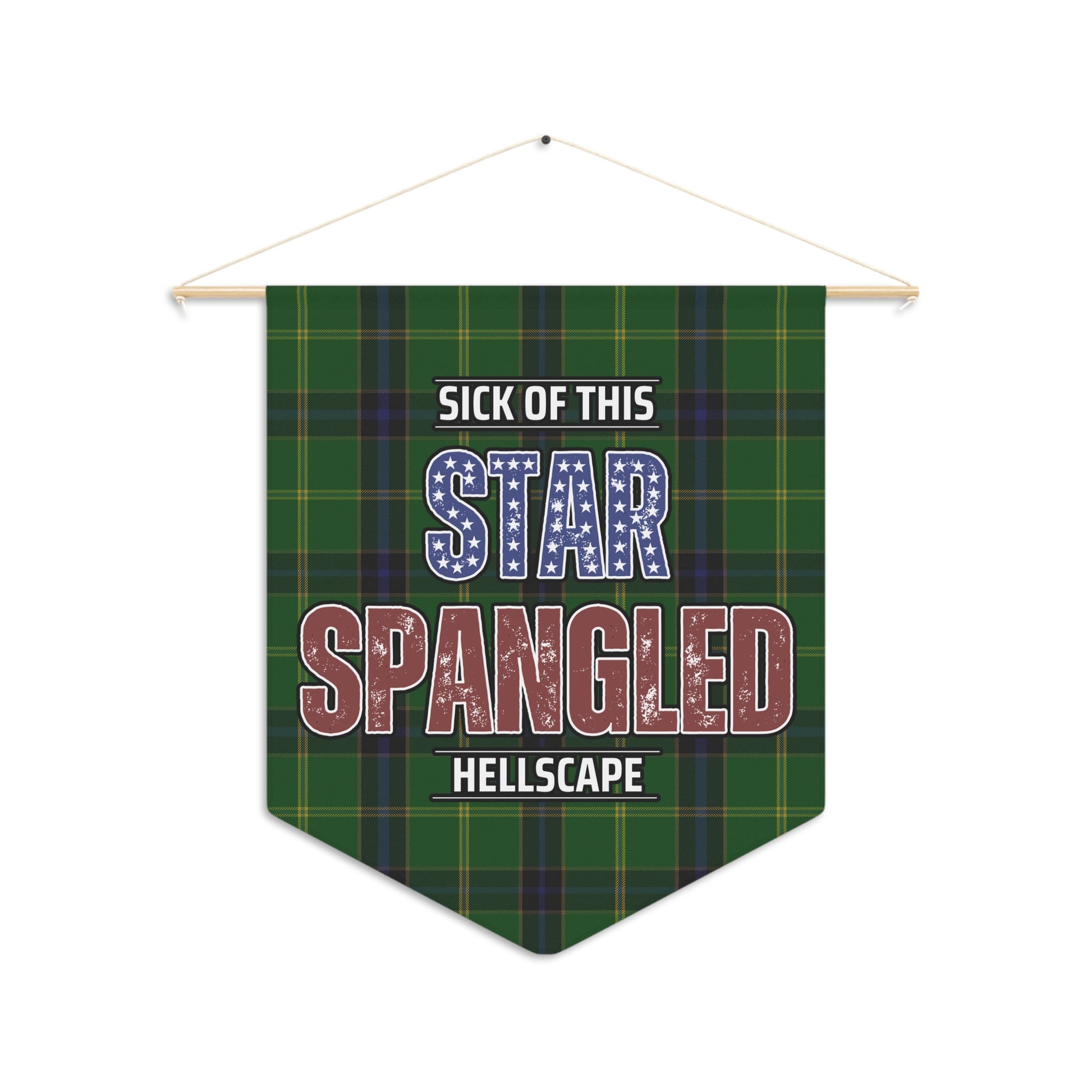 Star Spangled Hellscape Tartan Pennant Wall Art