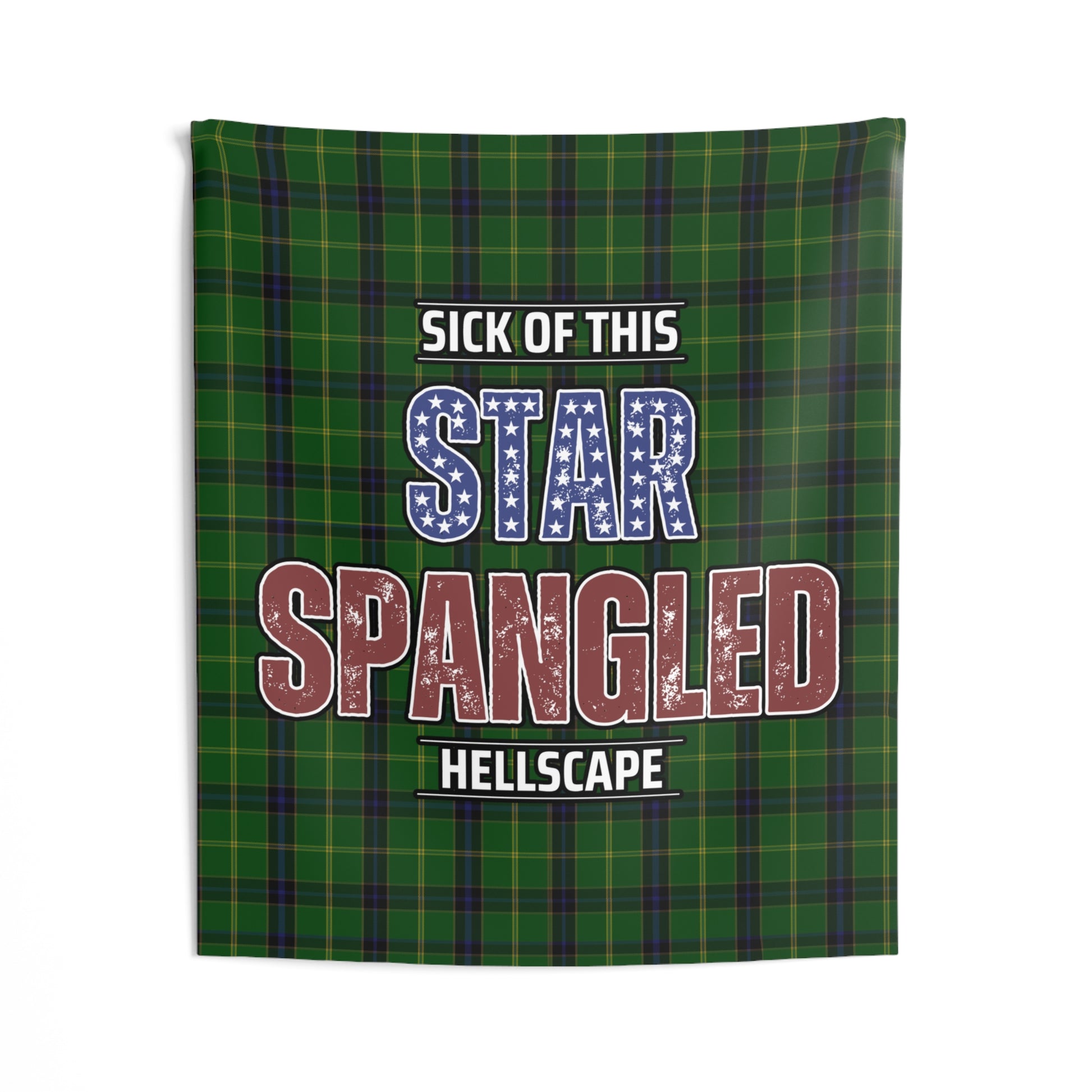 Star Spangled Hellscape Tartan Wall Tapestry