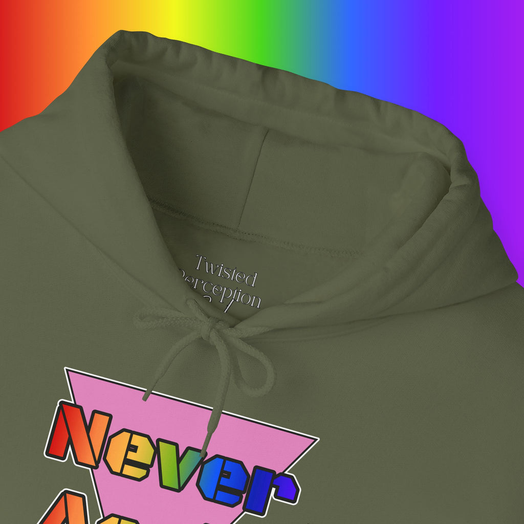 Never Again Bold Letters Heavy Blend Hoodie
