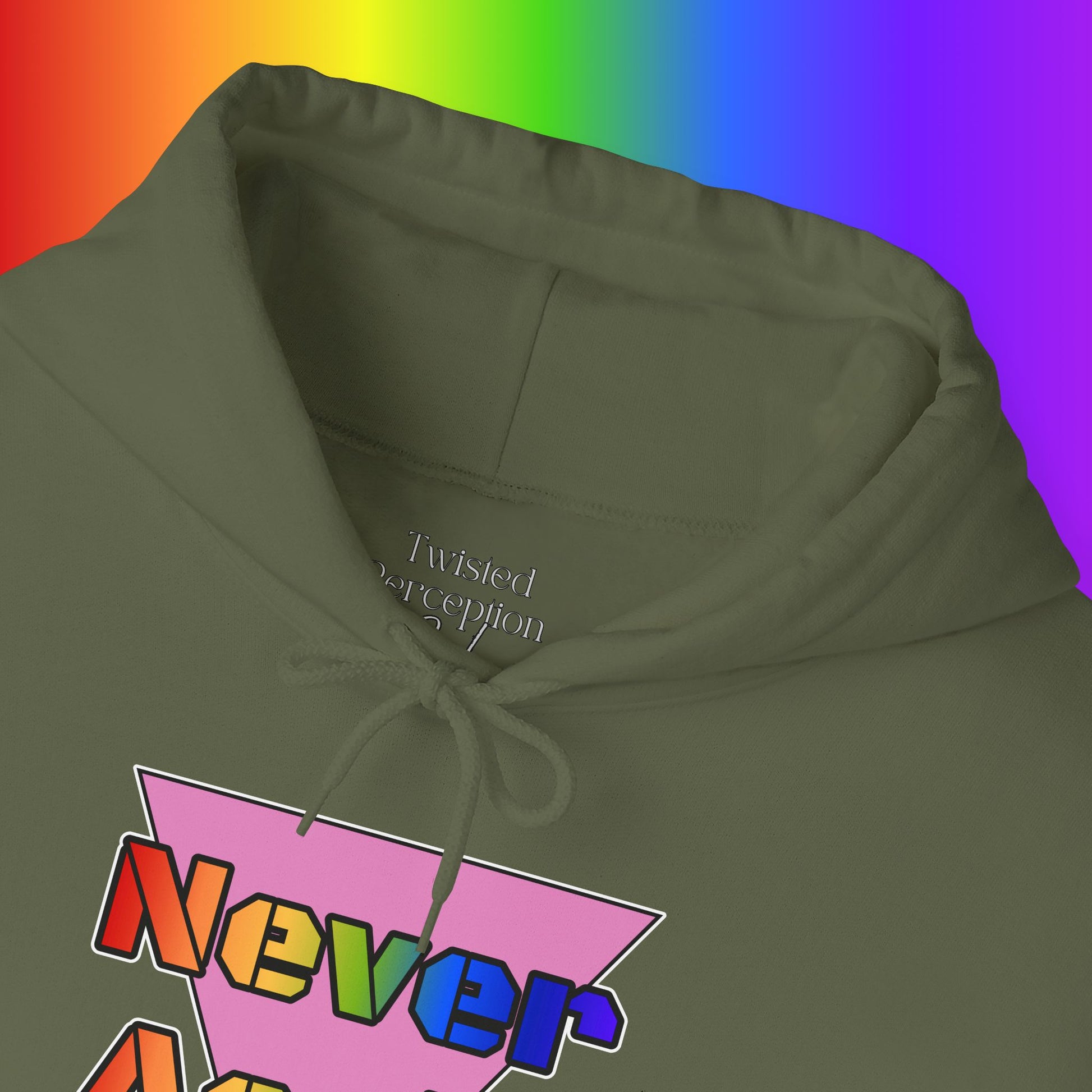Never Again Bold Letters Heavy Blend Hoodie