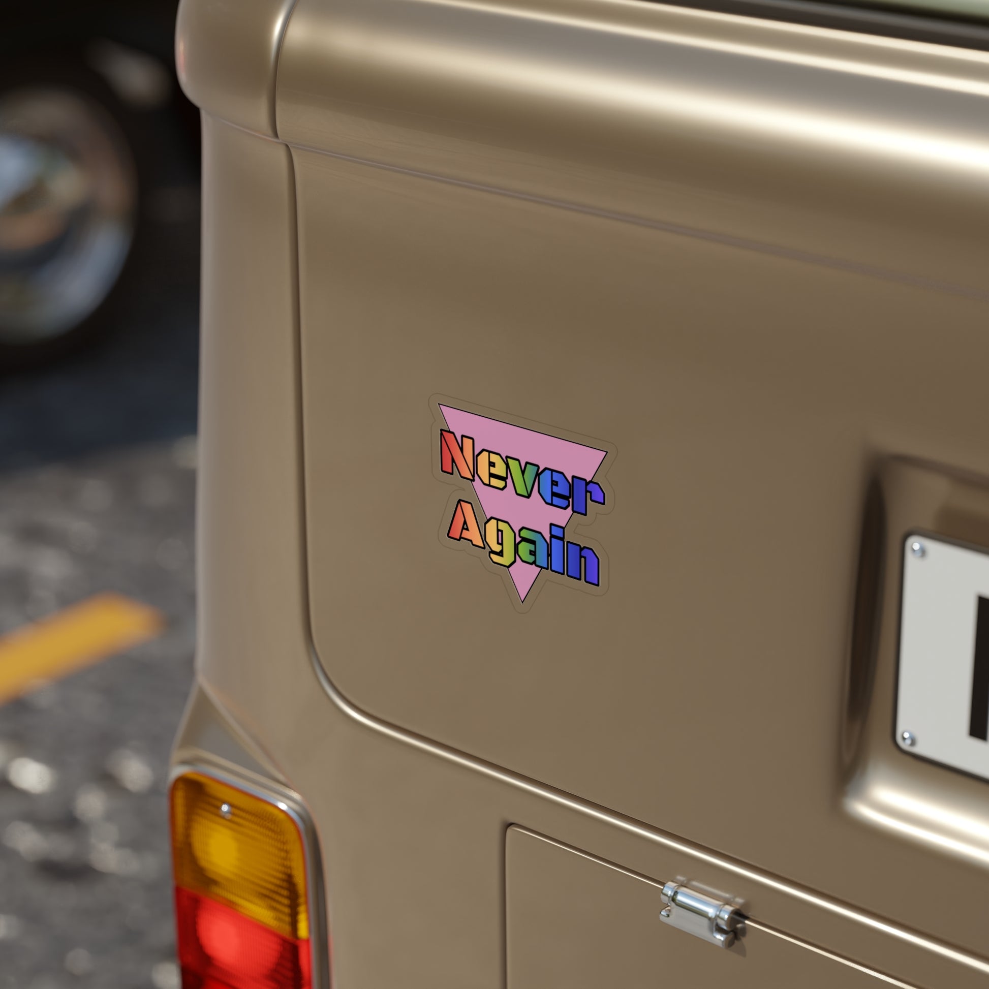 Never Again Bold Letters Outdoor Sticker