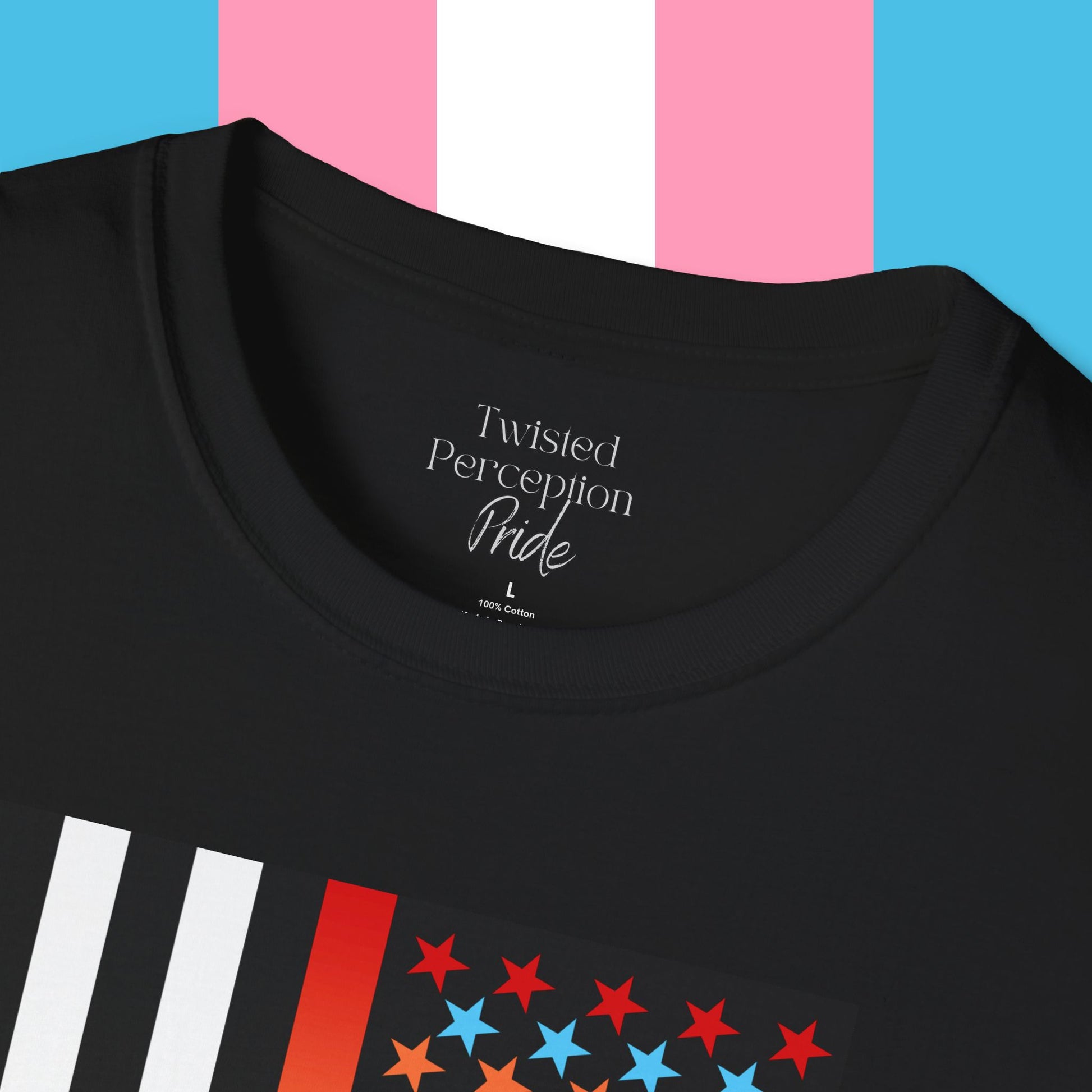 Thin Queer Line Pride Flag Unisex Softstyle T-shirt