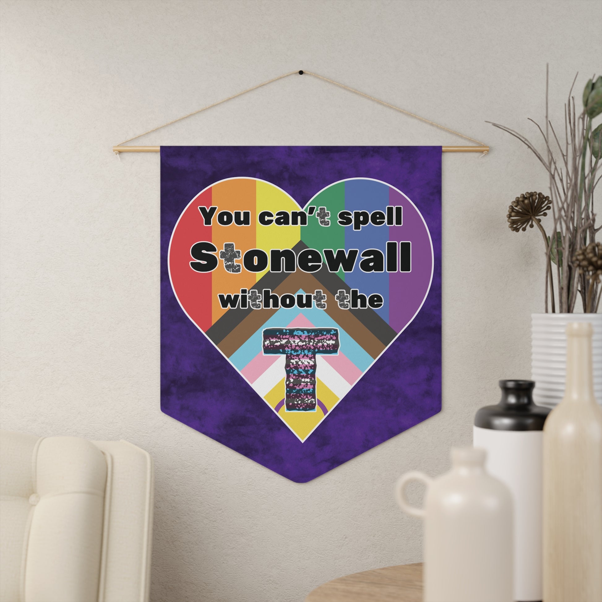 Transgender Inclusion Colorful Pride Pennant