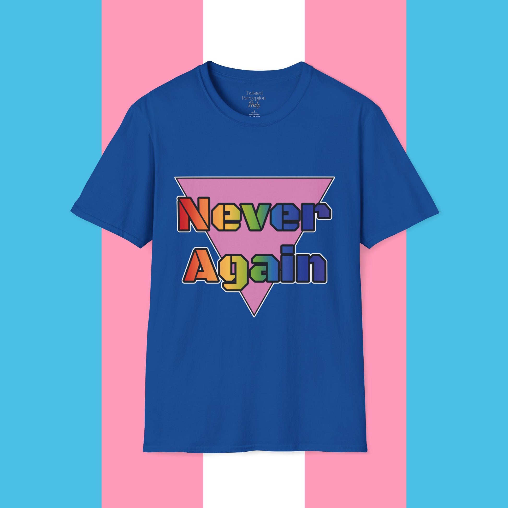 Never Again Bold Letters Gender Neutral Softstyle T-Shirt
