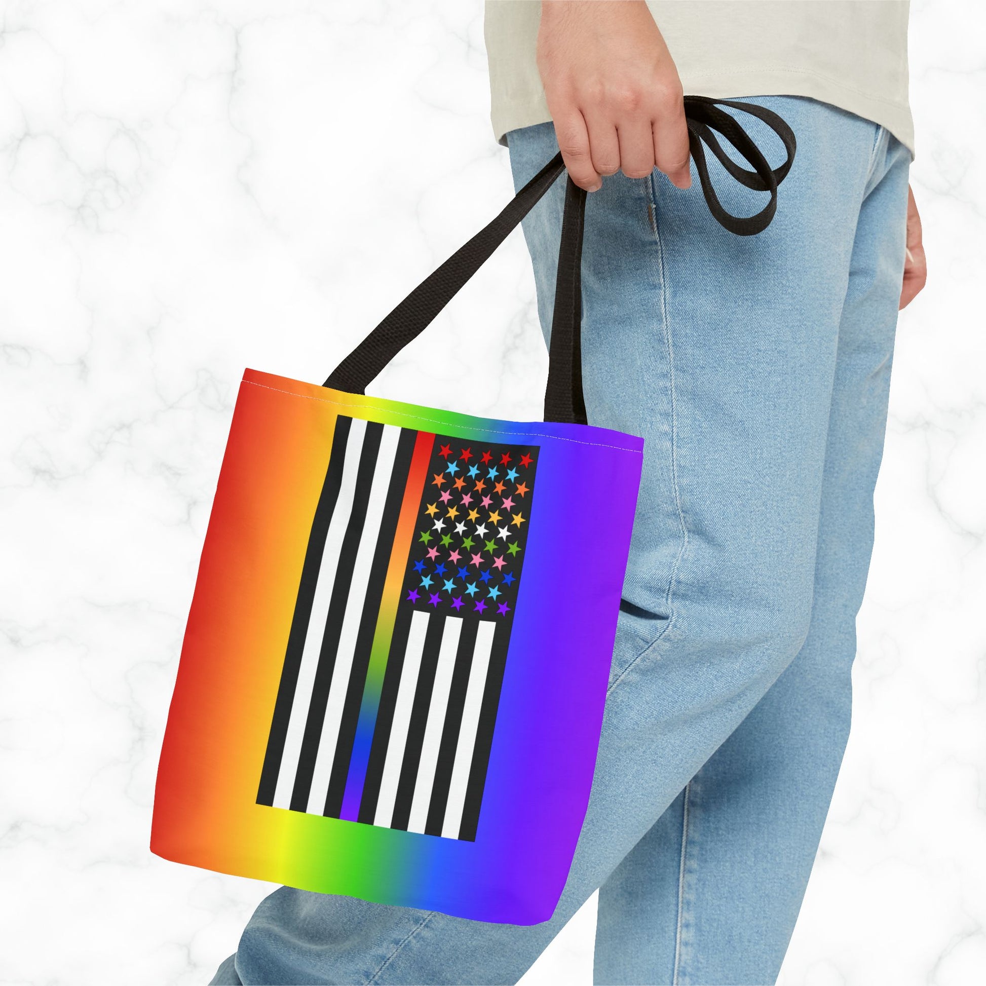 Thin Queer Line American Flag Tote Bag