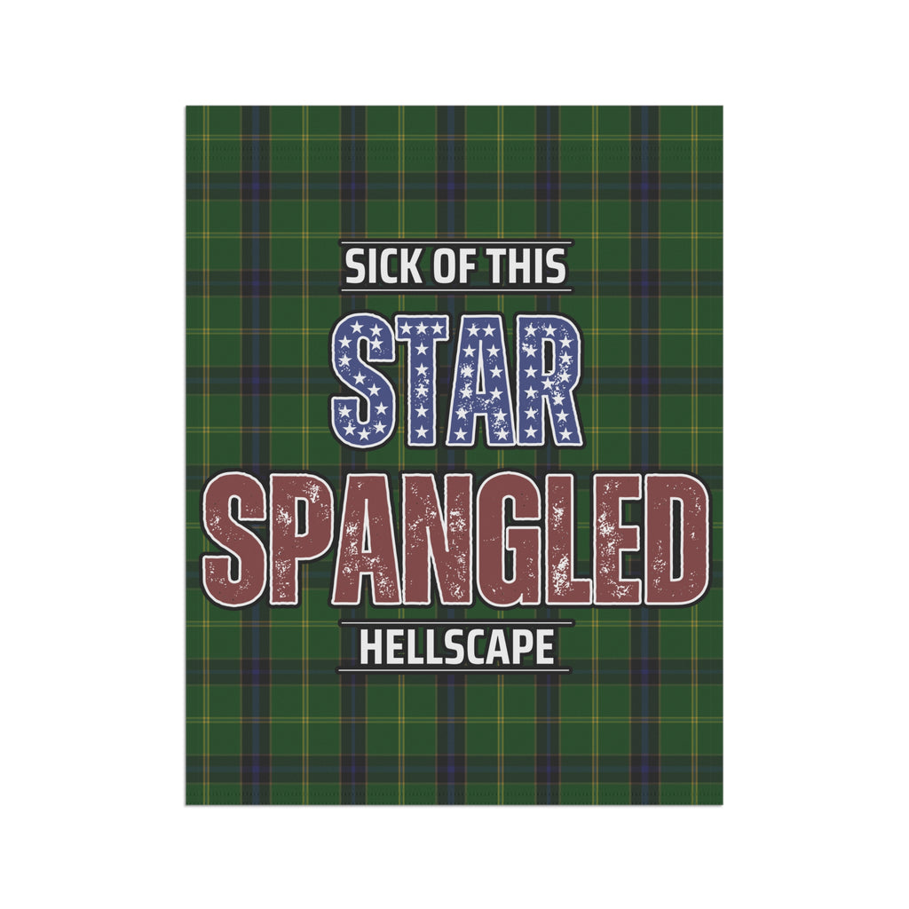 Star Spangled Hellscape Tartan Garden Banner
