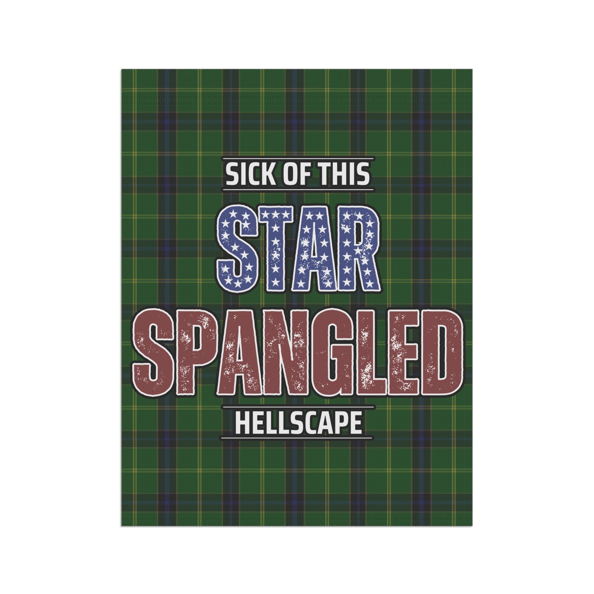 Star Spangled Hellscape Tartan Garden Banner