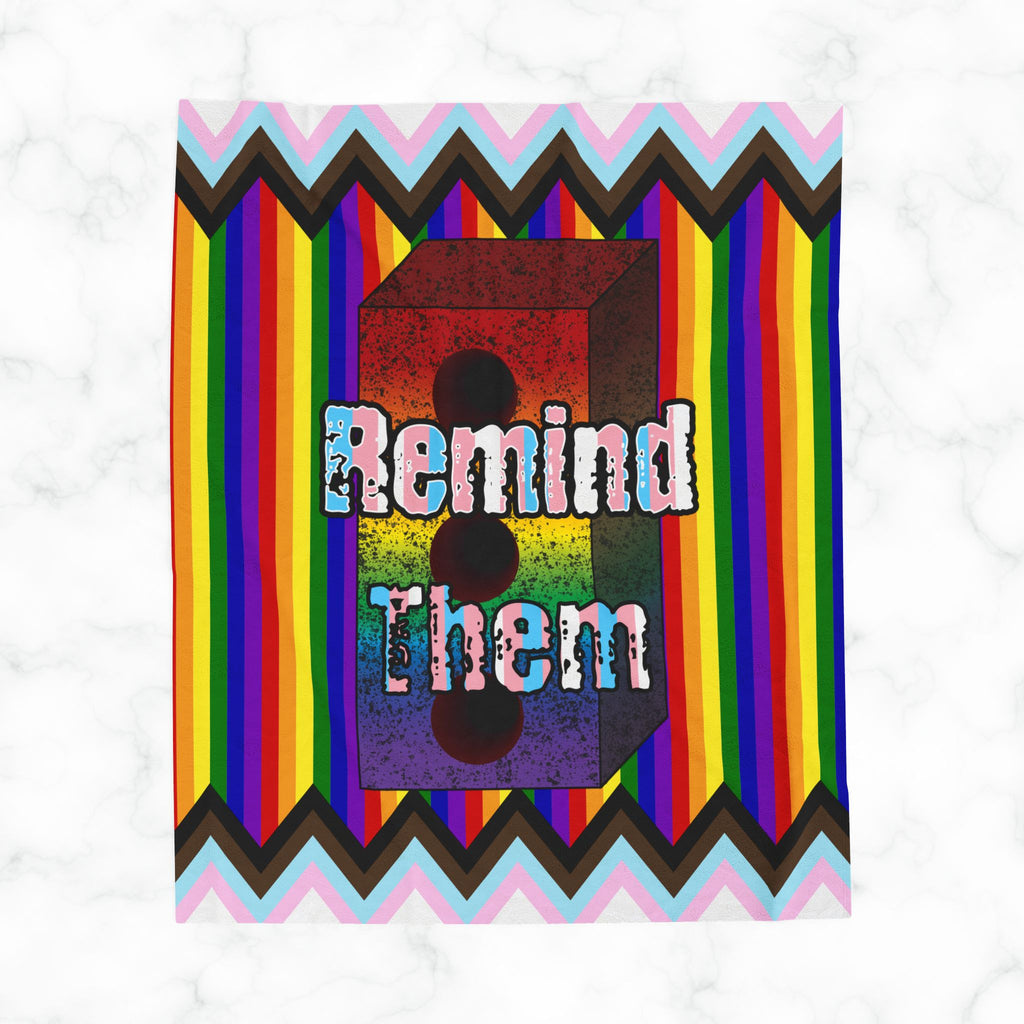 Remind Them Stonewall Brick Plush Throw Blanket