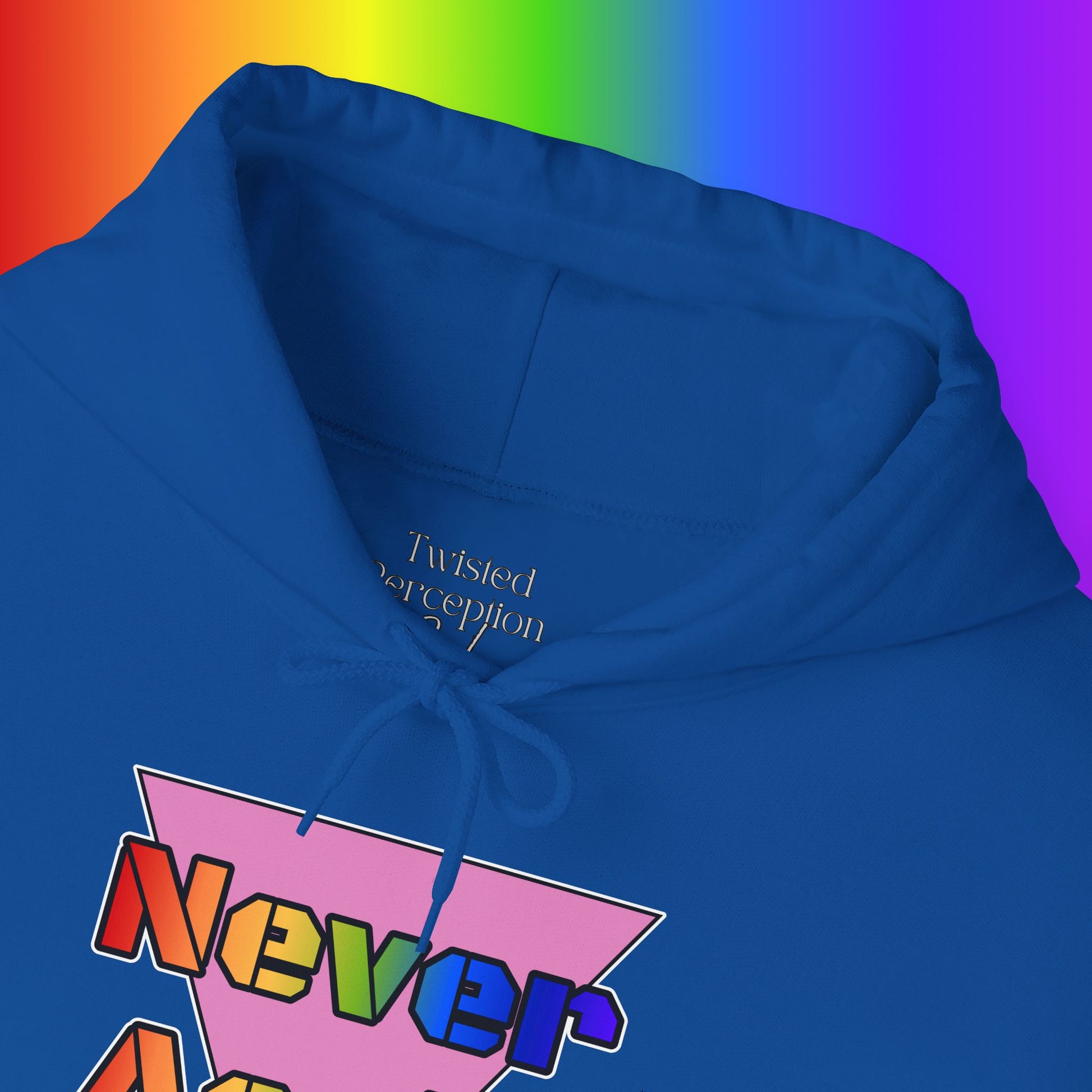 Never Again Bold Letters Heavy Blend Hoodie