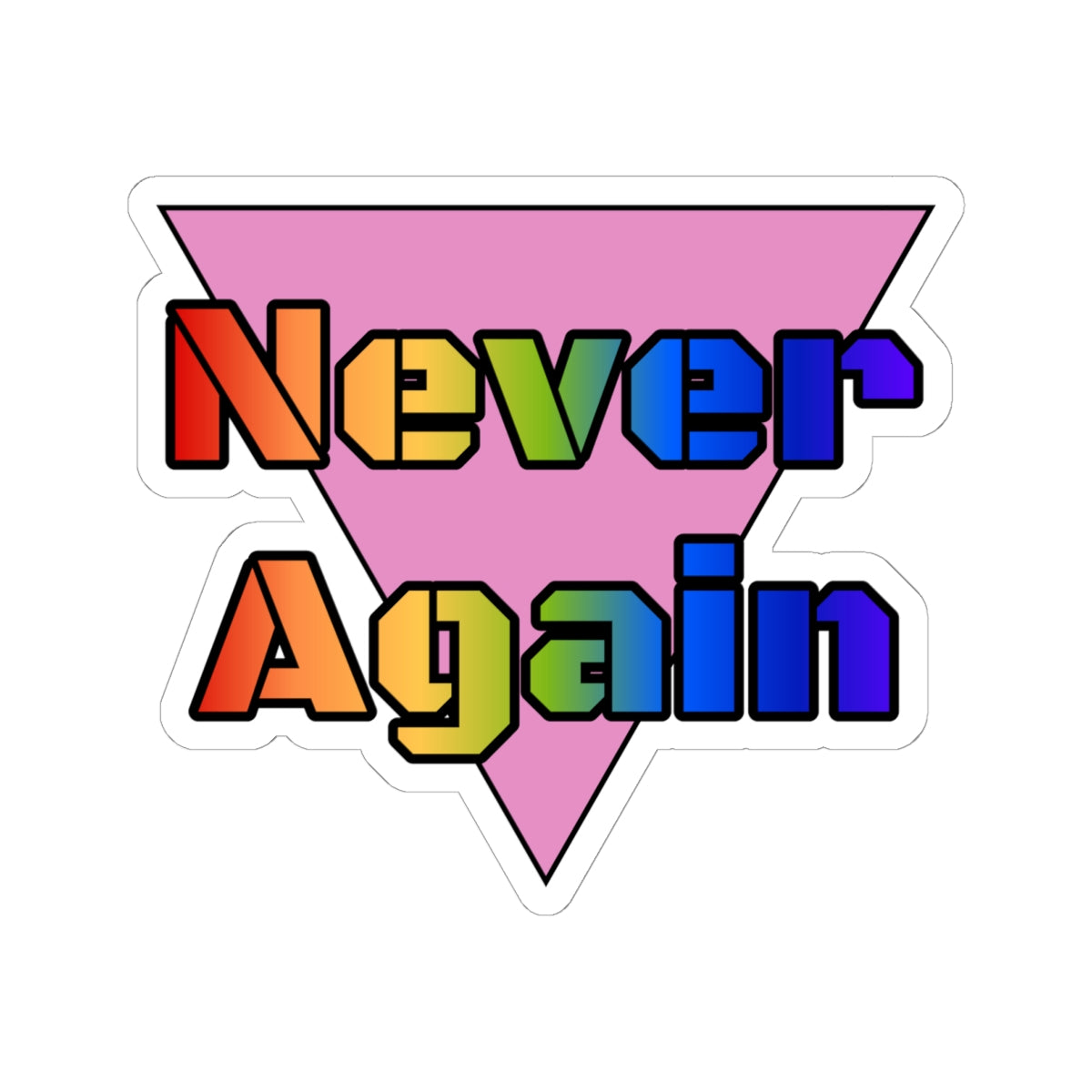 Never Again Bold Letters Kiss-Cut Stickers