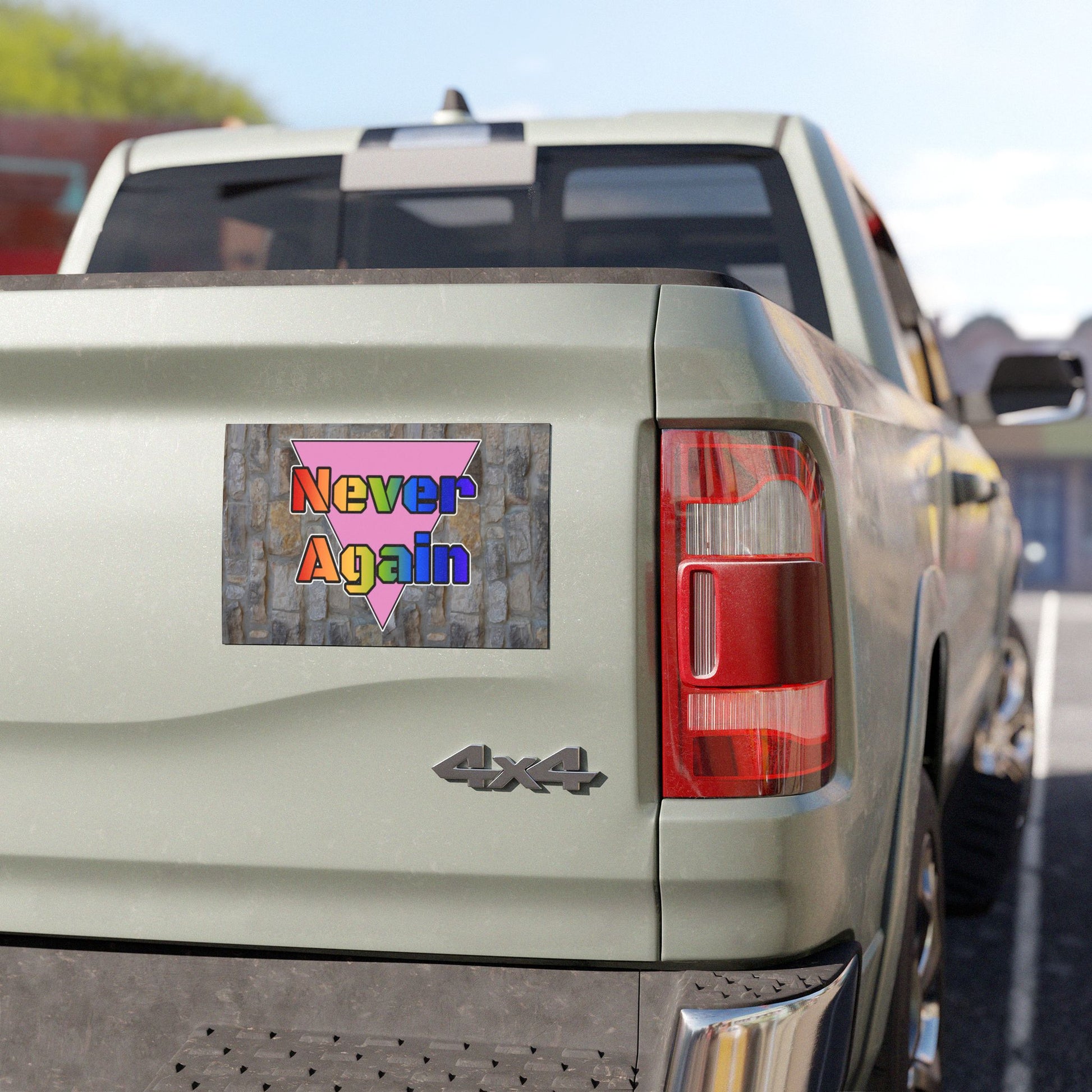 Never Again Bold Letters Car Magnet