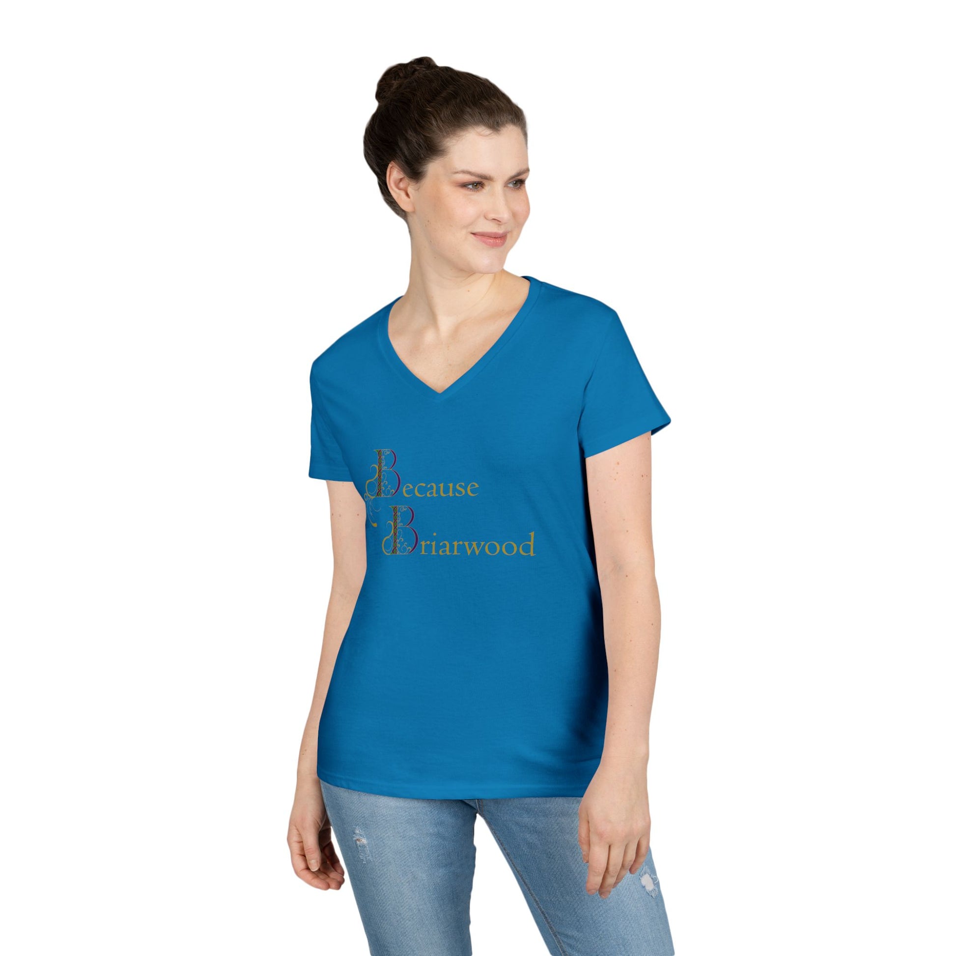 Because Briarwood Fem Cut V-Neck T-Shirt