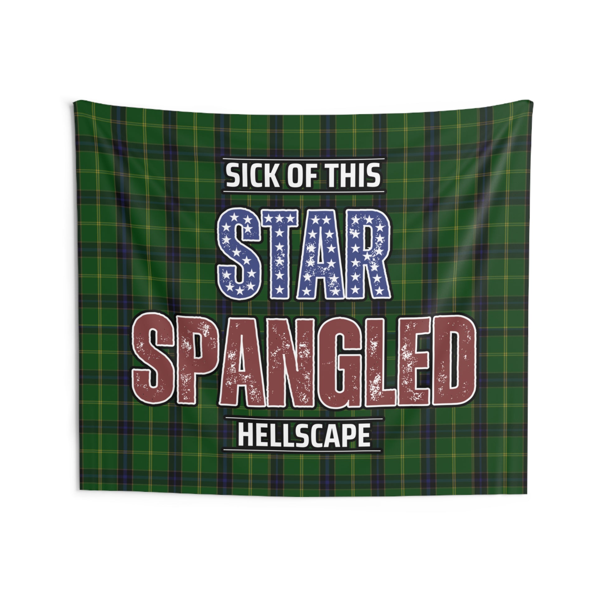 Star Spangled Hellscape Tartan Wall Tapestry