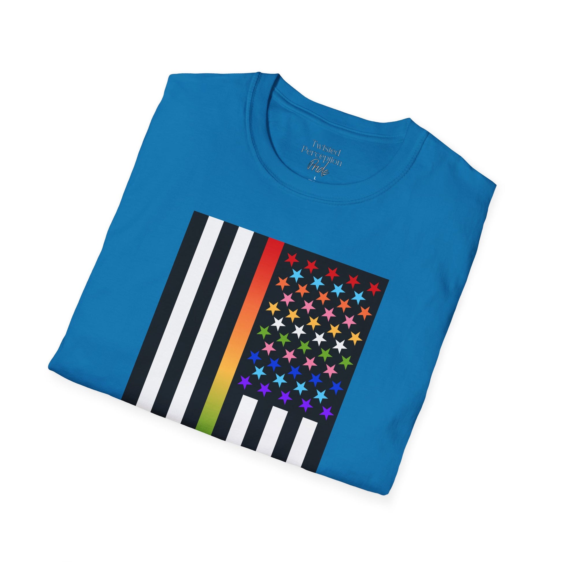 Thin Queer Line Pride Flag Unisex Softstyle T-shirt