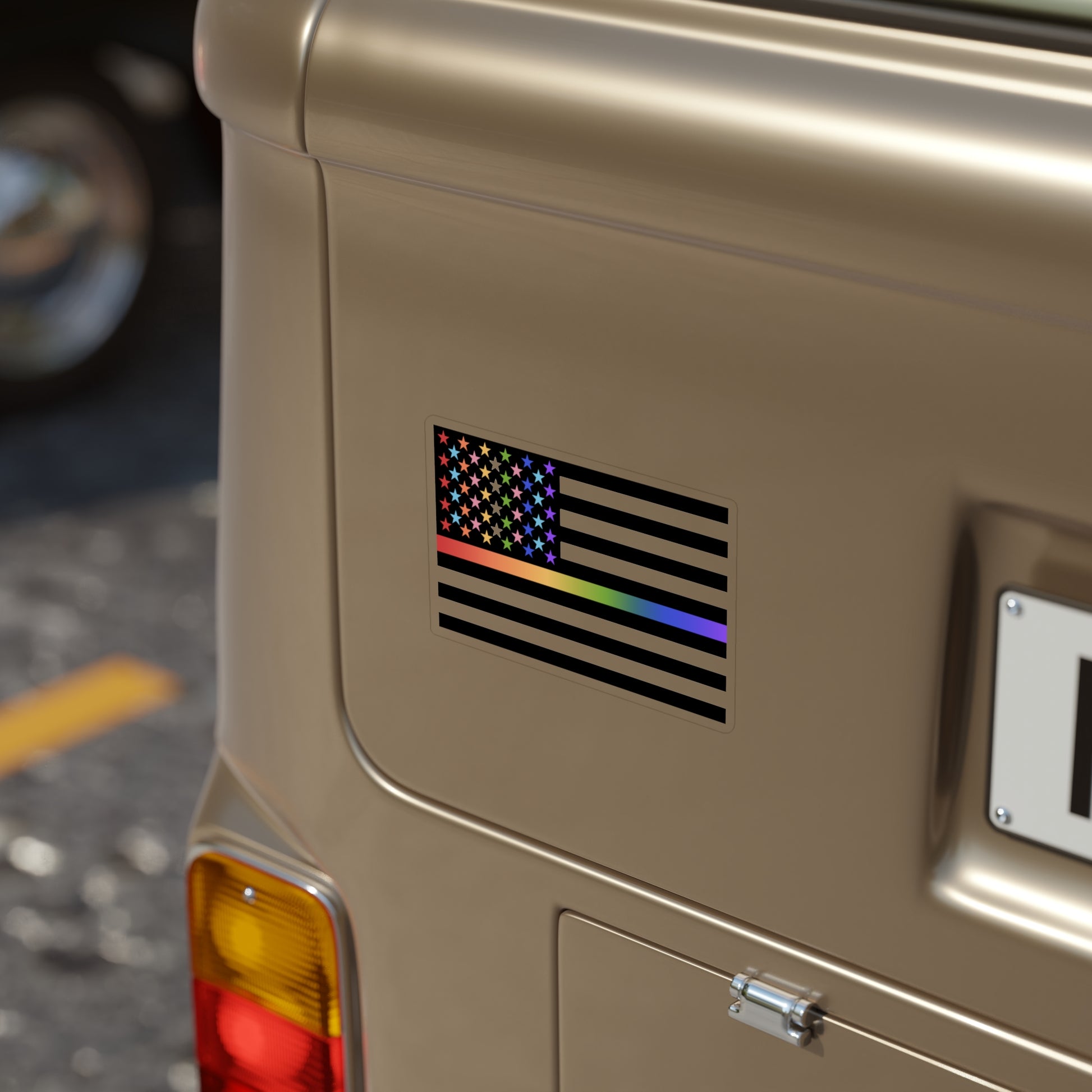 Thin Queer Line American Flag Outdoor Sticker