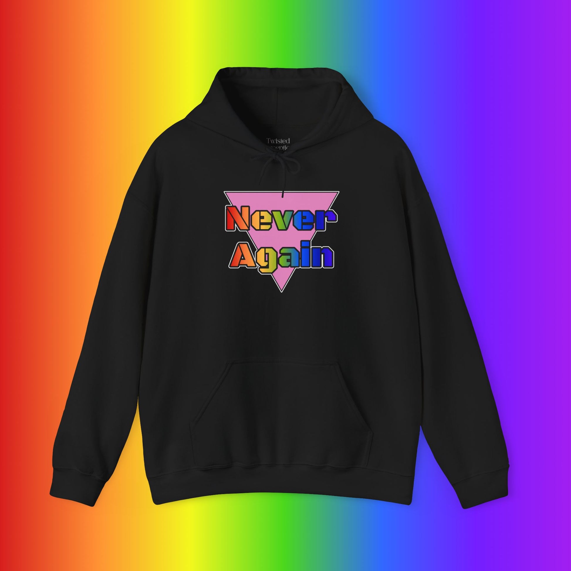 Never Again Bold Letters Heavy Blend Hoodie