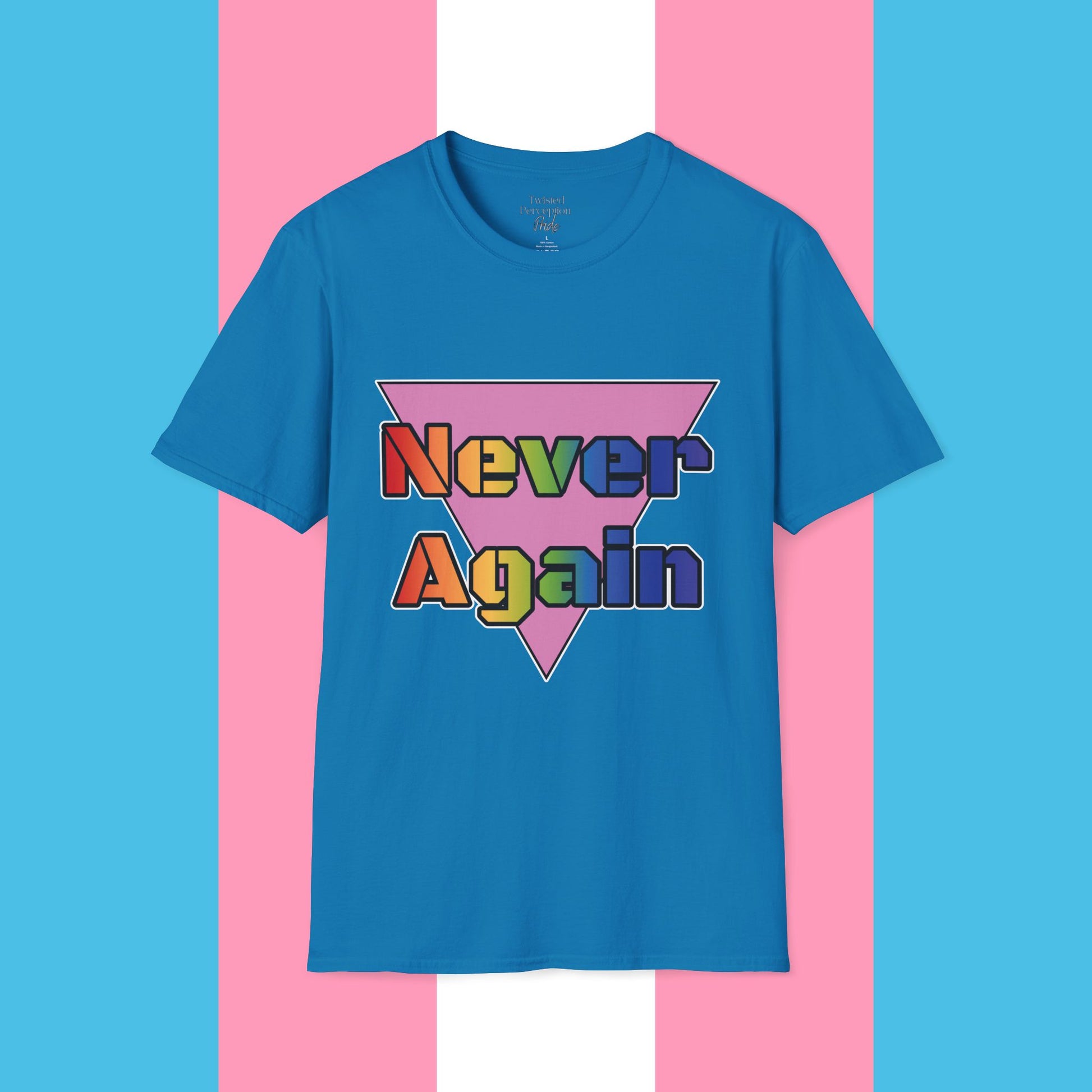 Never Again Bold Letters Gender Neutral Softstyle T-Shirt