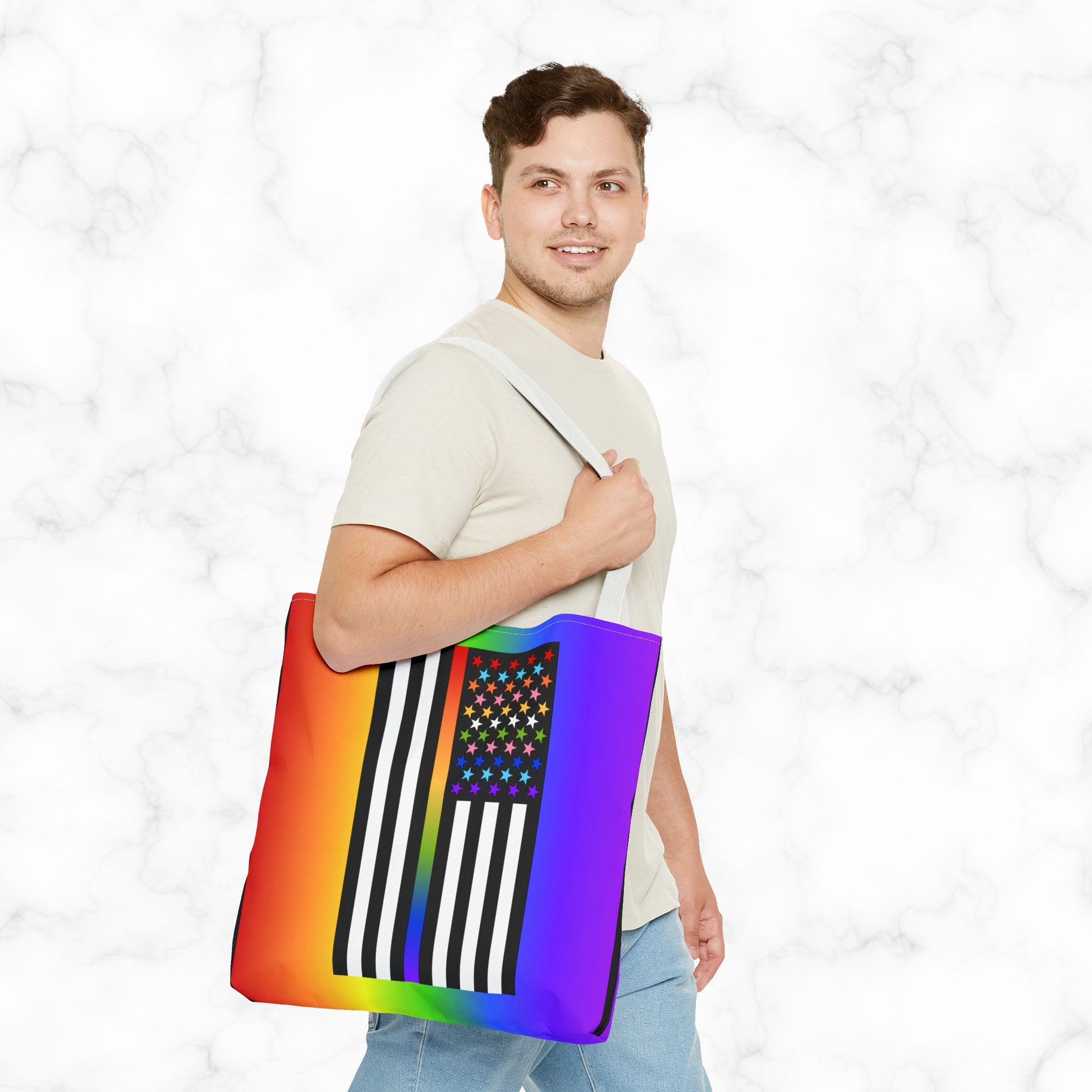 Thin Queer Line American Flag Tote Bag
