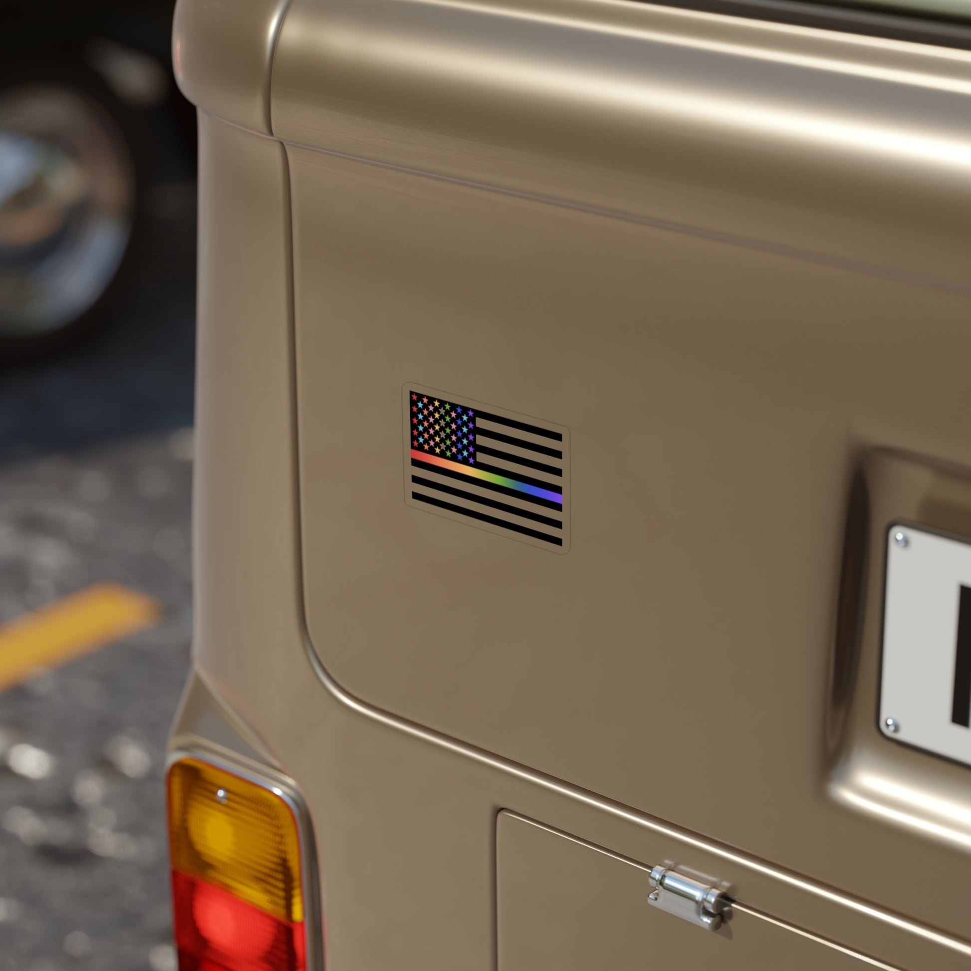 Thin Queer Line American Flag Outdoor Sticker