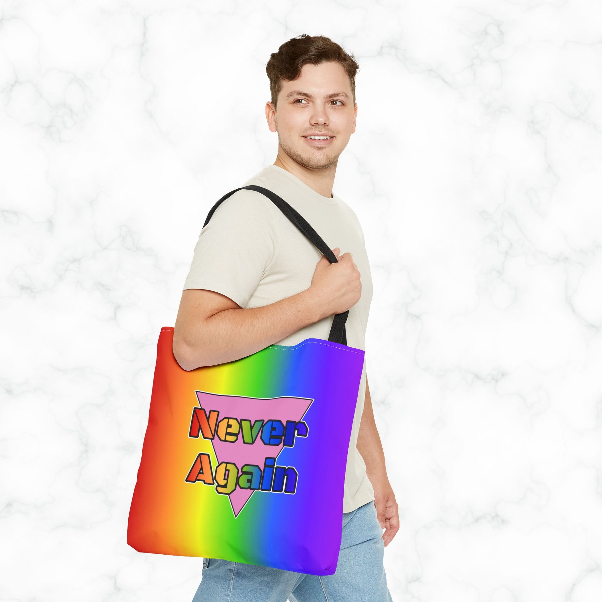 Never Again Bold Letters Tote Bag