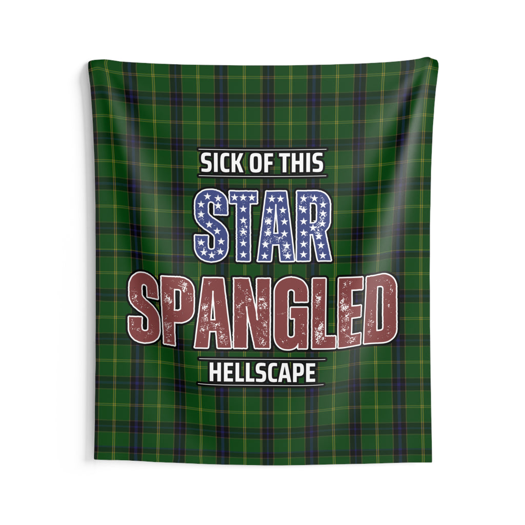 Star Spangled Hellscape Tartan Wall Tapestry