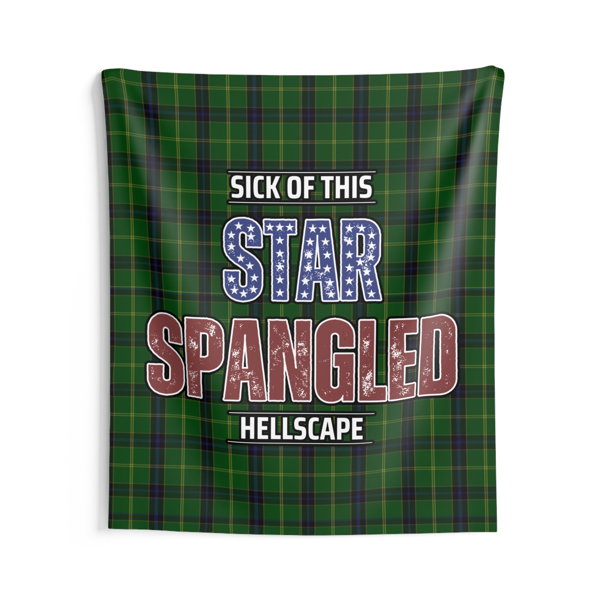 Star Spangled Hellscape Tartan Wall Tapestry