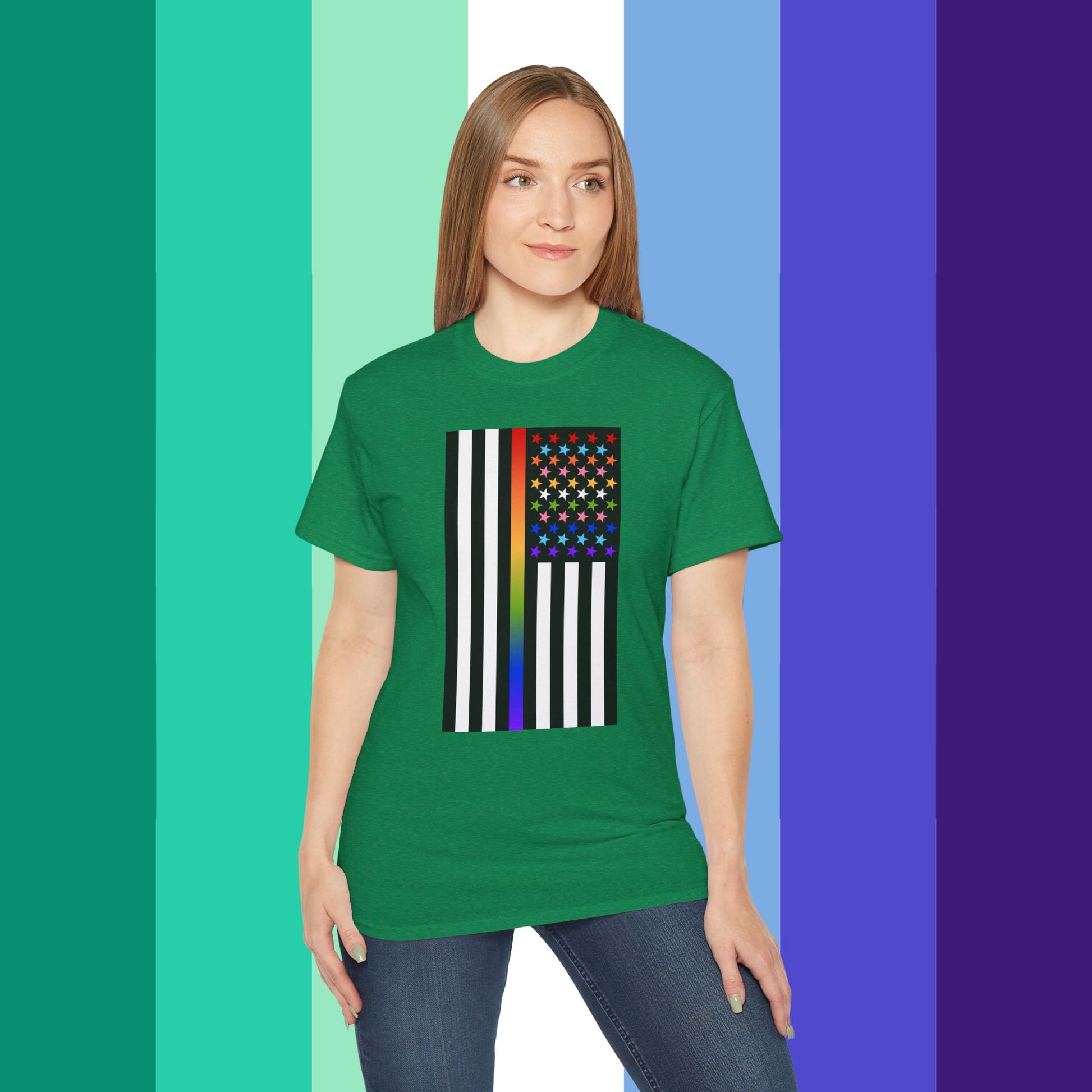 Thin Queer Line American Flag Ultra Cotton T-shirt