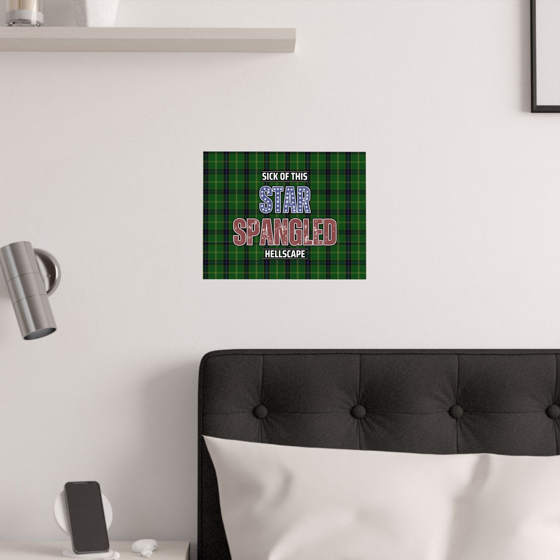 Star Spangled Hellscape Tartan Satin Poster