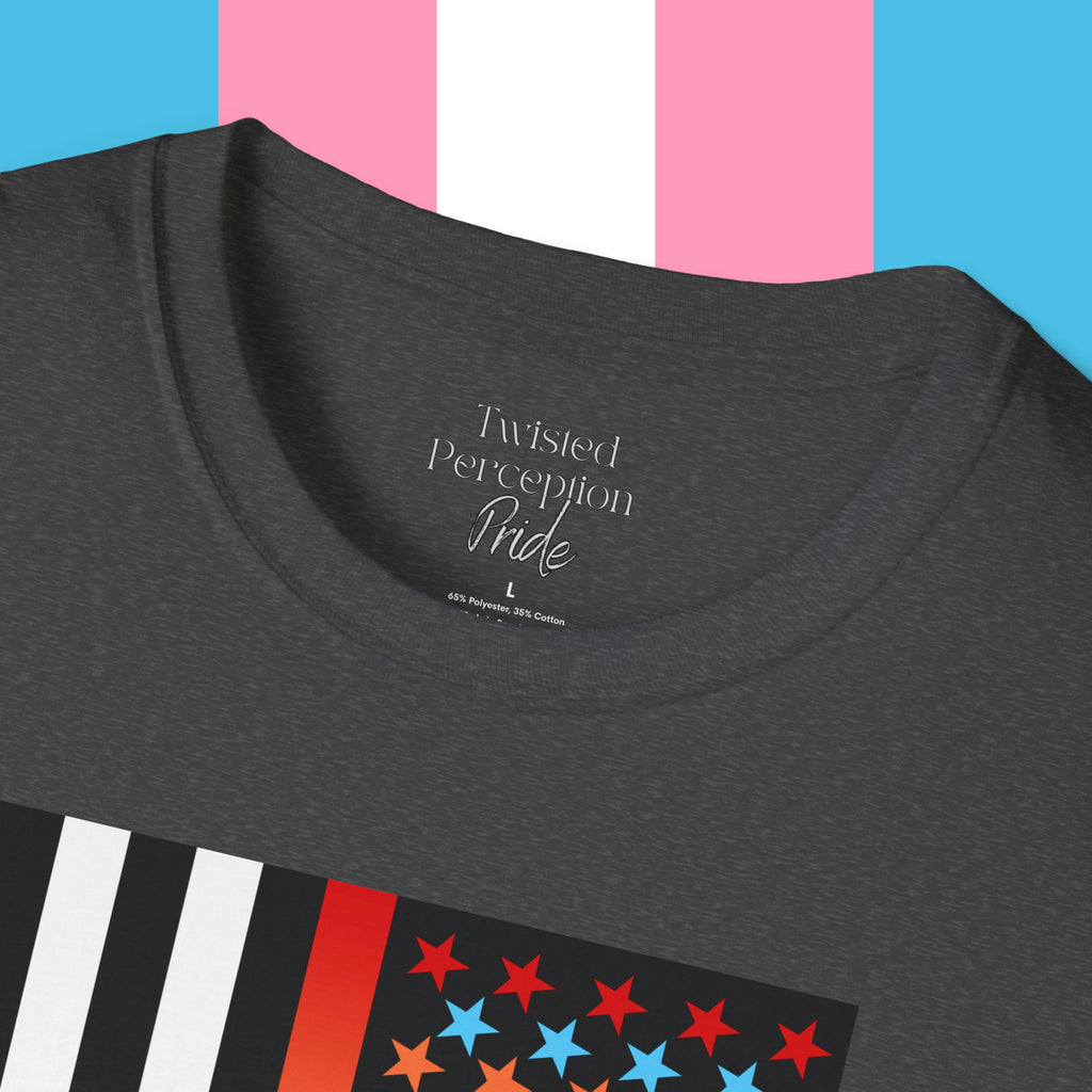 Thin Queer Line Pride Flag Unisex Softstyle T-shirt